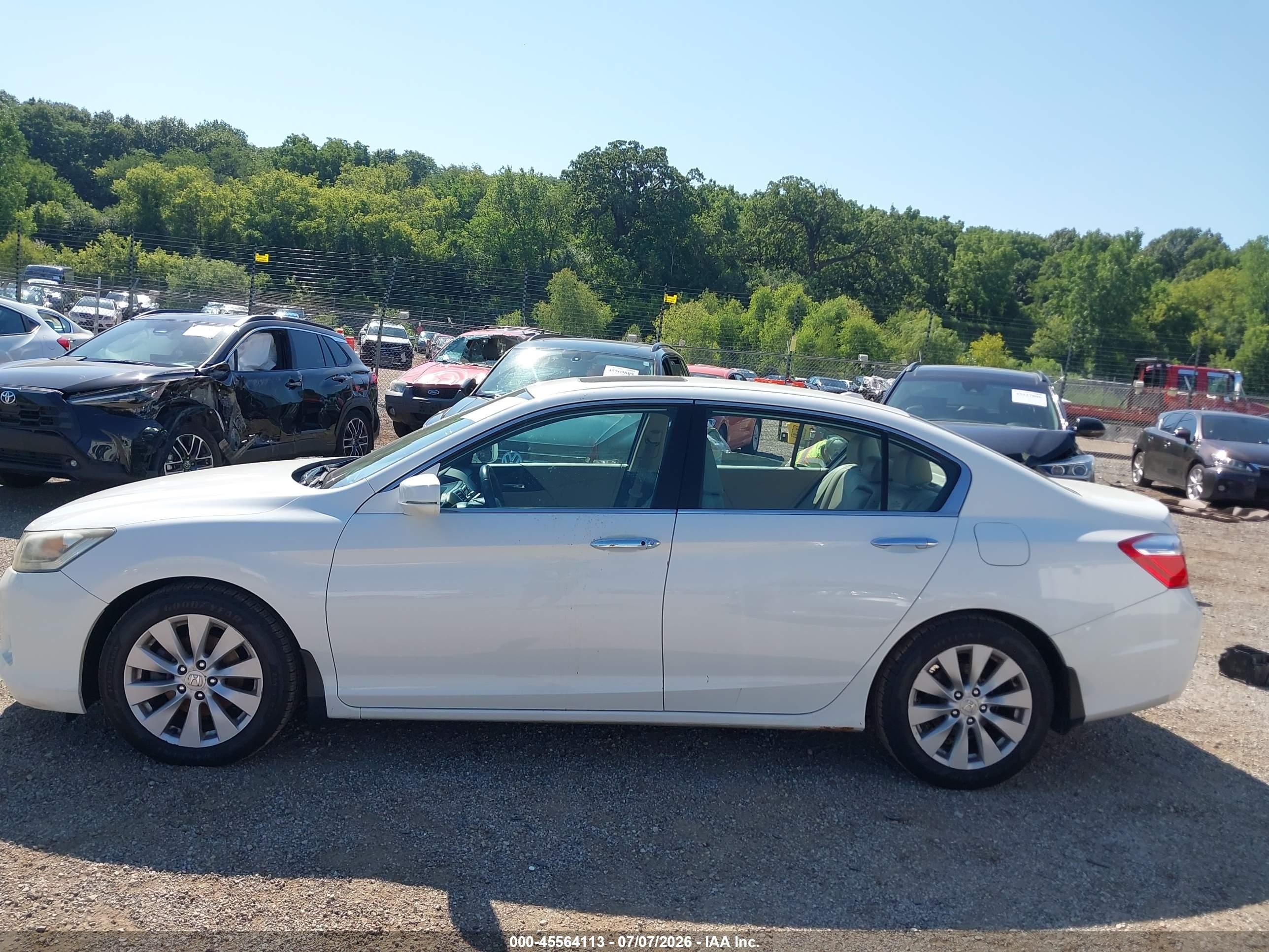 2013 Honda Accord Ex-l White vin: 1HGCR2F81DA013515