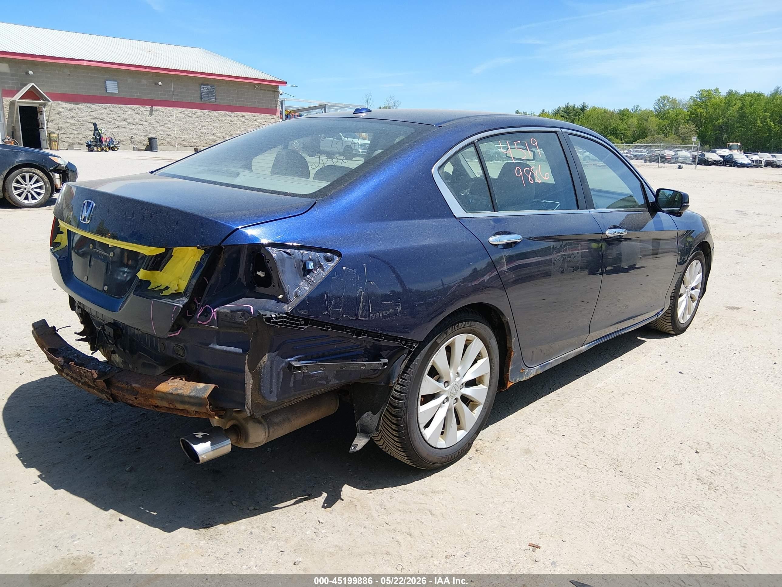 2013 Honda Accord Ex-l Blue vin: 1HGCR2F81DA016611