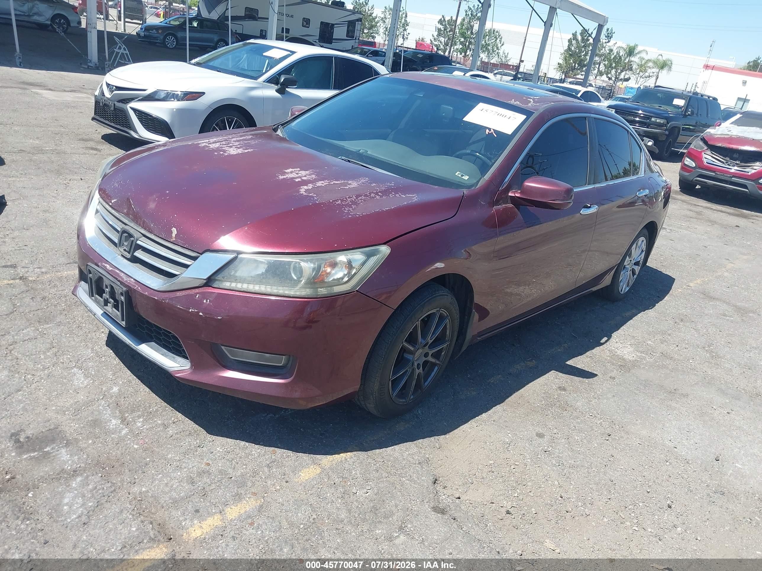 2013 Honda Accord Ex-l Burgundy vin: 1HGCR2F81DA028497