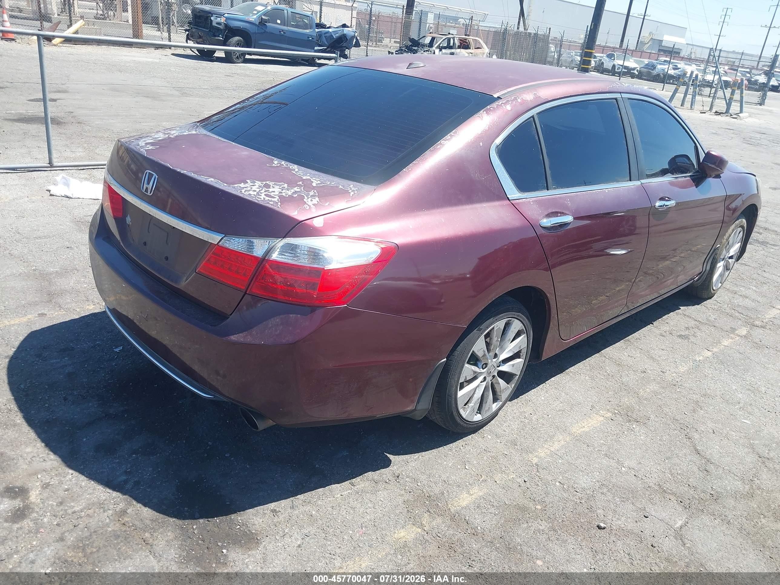 2013 Honda Accord Ex-l Burgundy vin: 1HGCR2F81DA028497