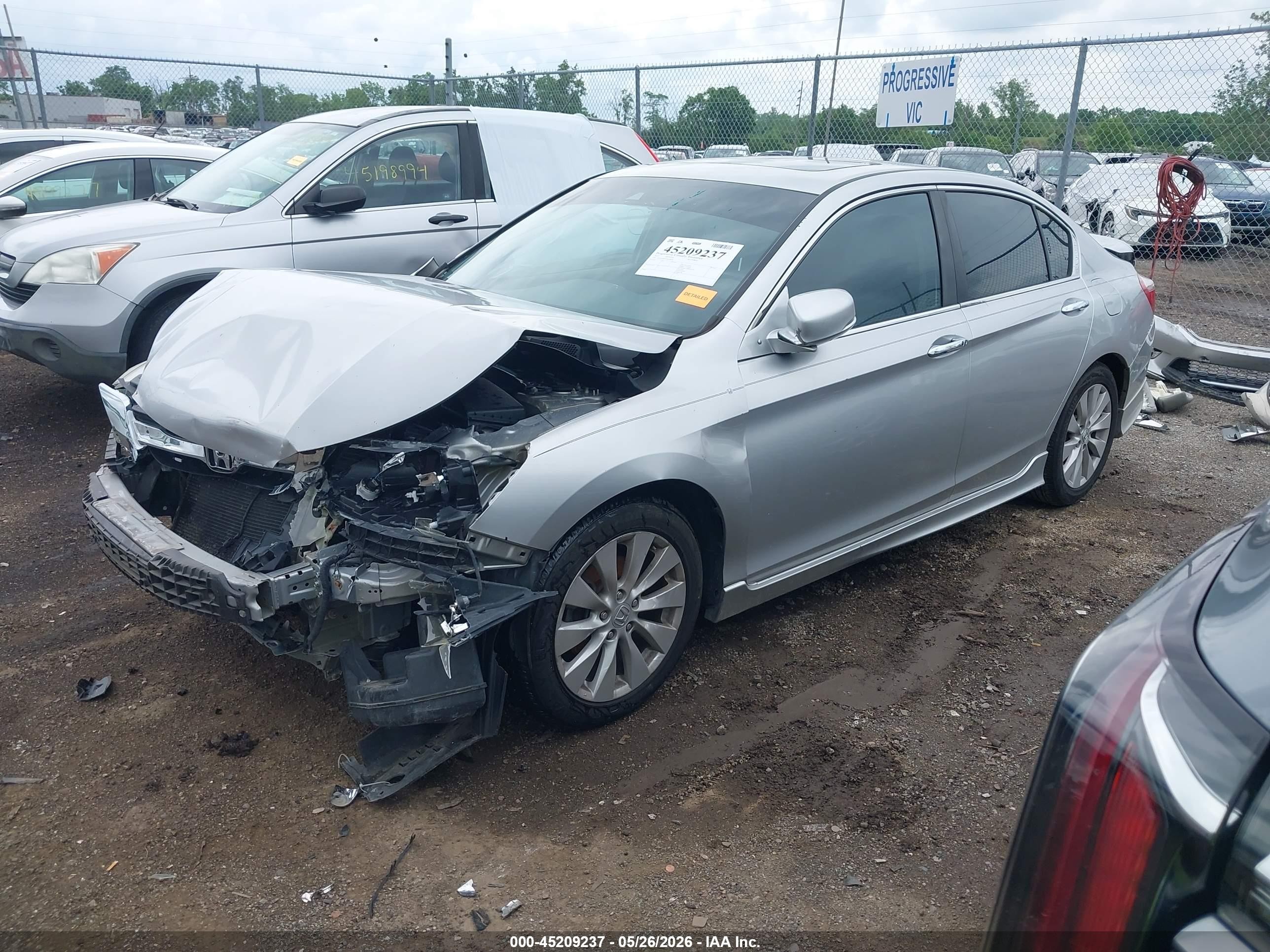 2013 Honda Accord Ex-l Silver vin: 1HGCR2F81DA038818