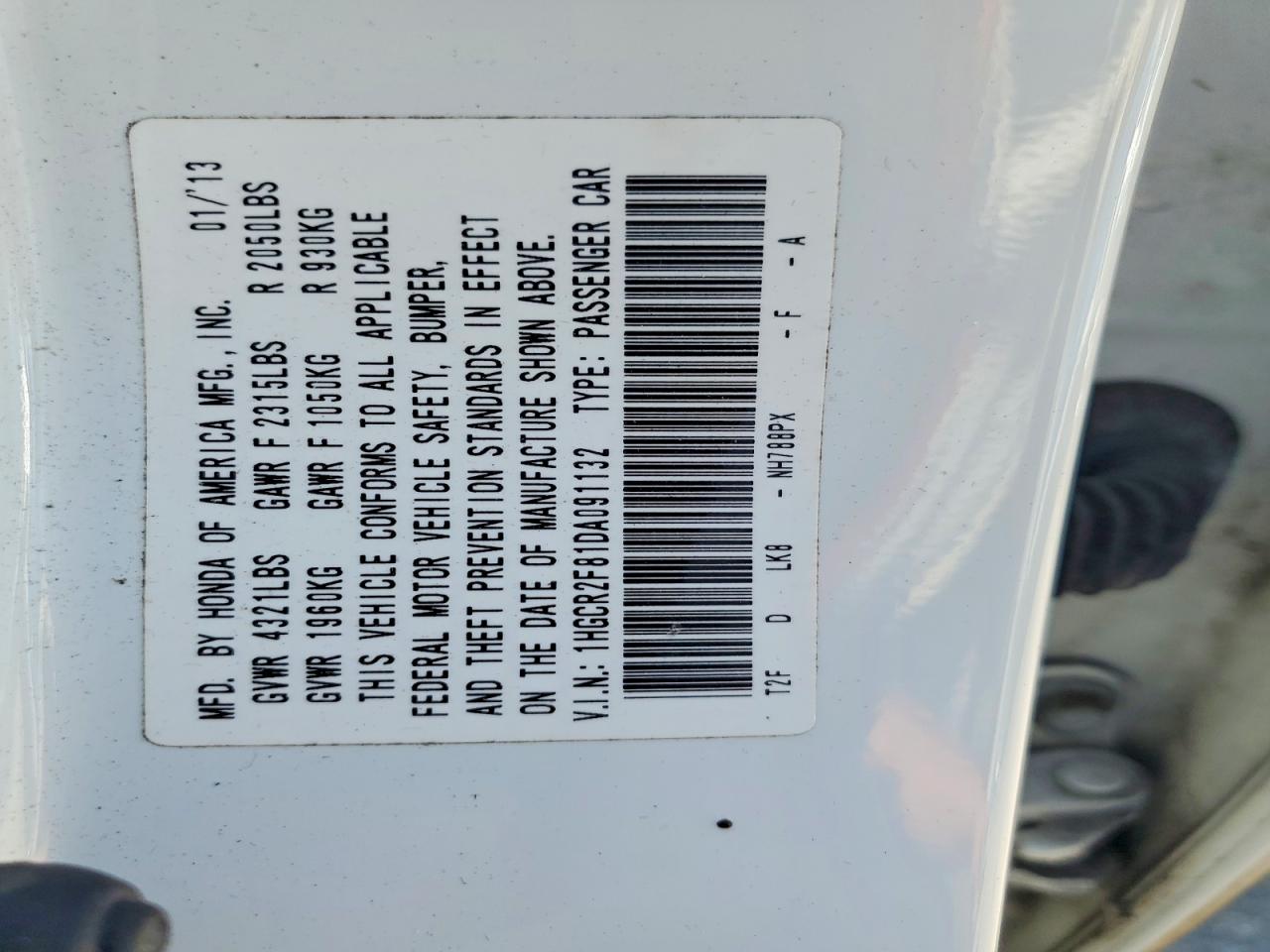 2013 Honda Accord Exl White vin: 1HGCR2F81DA091132