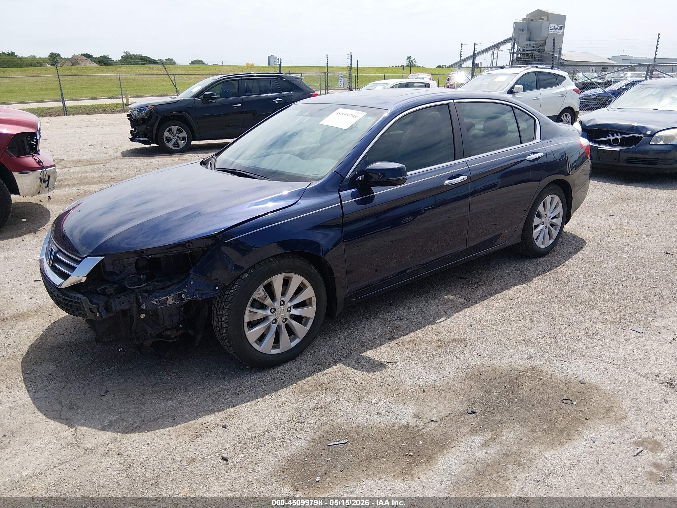 2013 Honda Accord Ex-l Blue vin: 1HGCR2F81DA097660