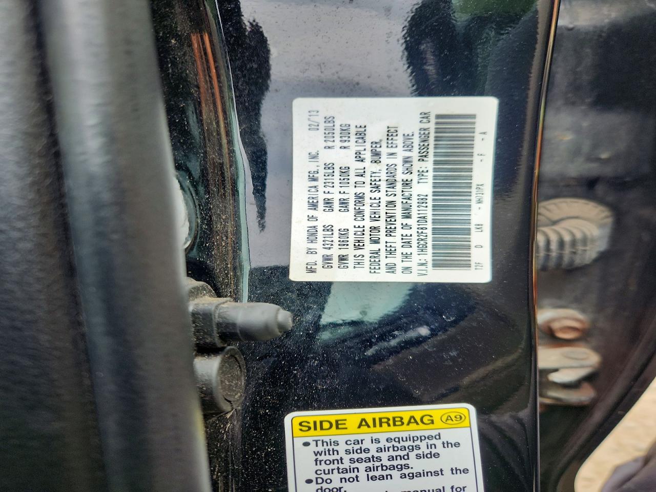 2013 Honda Accord Exl Black vin: 1HGCR2F81DA112982