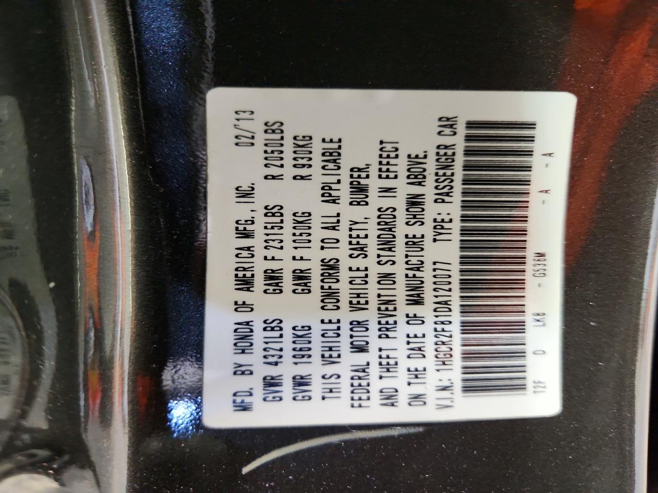 2013 Honda Accord Exl Черный vin: 1HGCR2F81DA120077