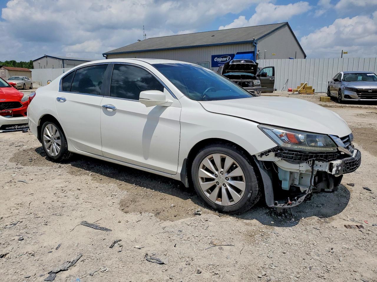2013 Honda Accord Exl White vin: 1HGCR2F81DA195815