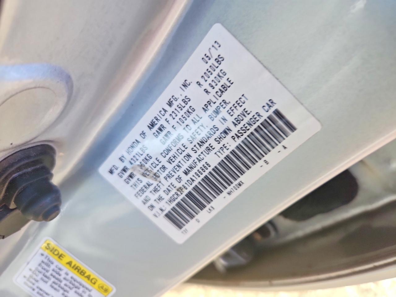 2013 Honda Accord Exl Gray vin: 1HGCR2F81DA196866