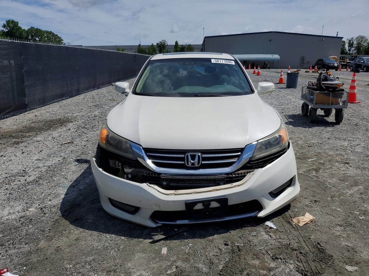 2014 Honda Accord Exl White vin: 1HGCR2F81EA044443