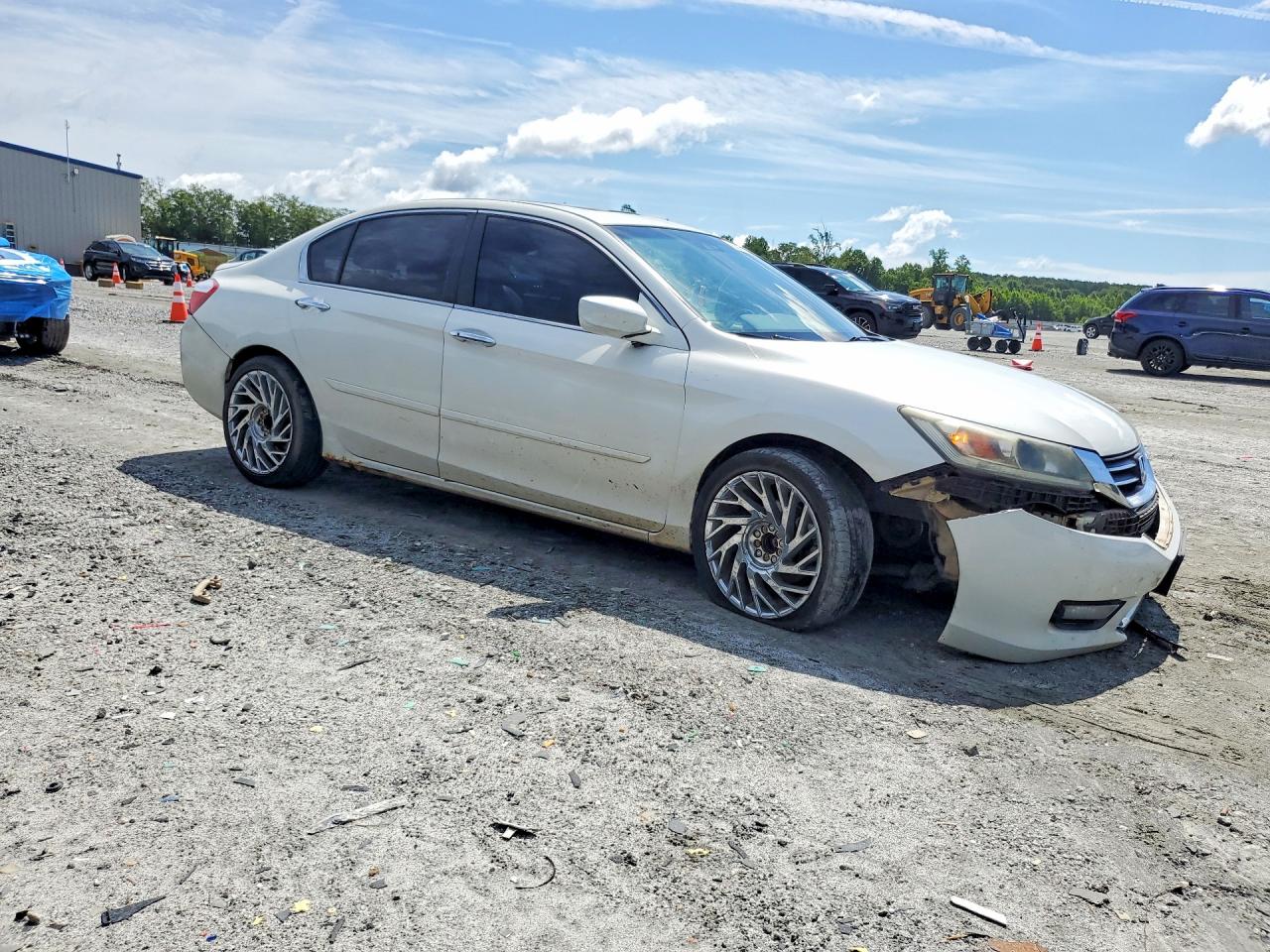 2014 Honda Accord Exl White vin: 1HGCR2F81EA044443