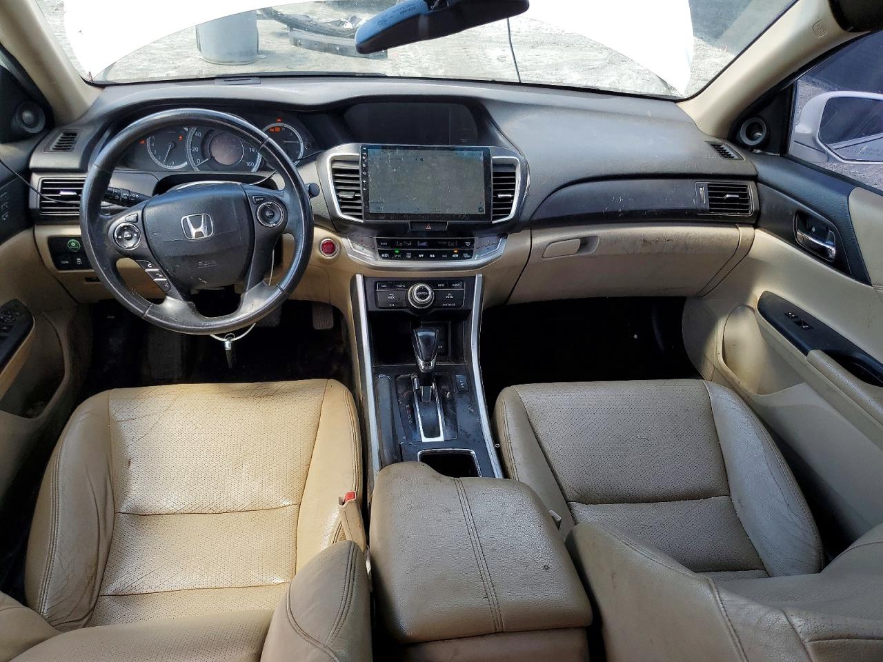 2014 Honda Accord Exl White vin: 1HGCR2F81EA044443
