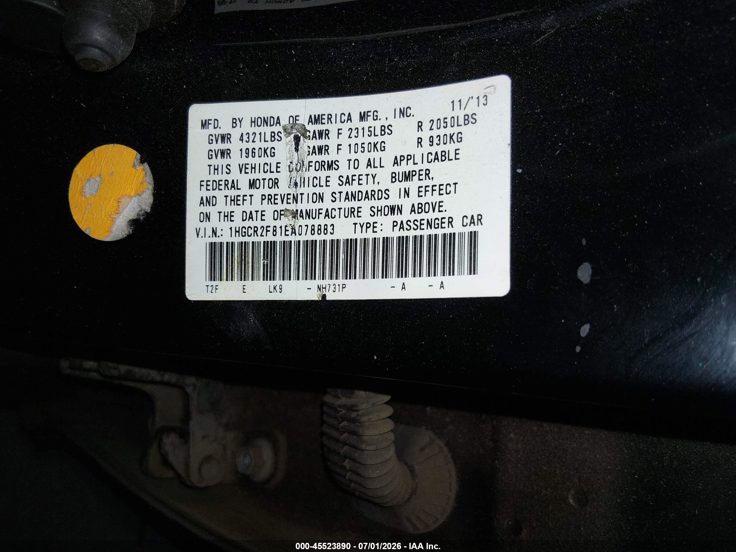 2014 Honda Accord Ex-l Black vin: 1HGCR2F81EA078883