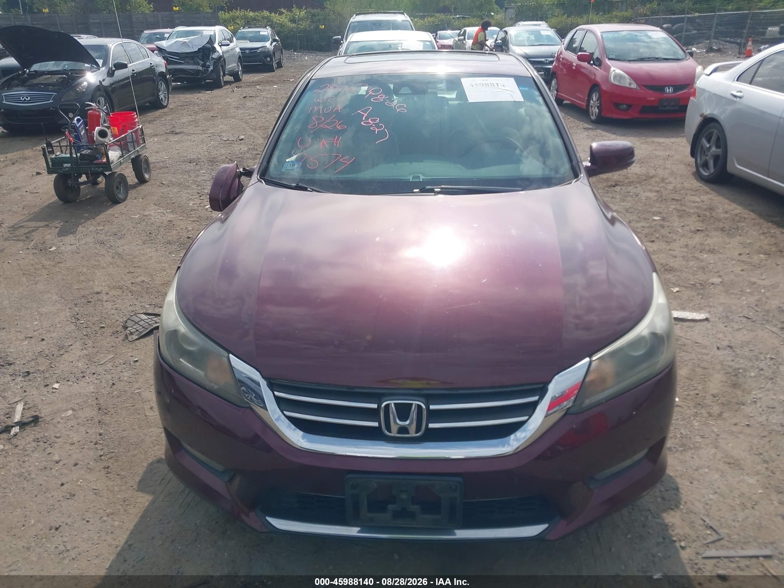 2014 Honda Accord Ex-l Red vin: 1HGCR2F81EA177574