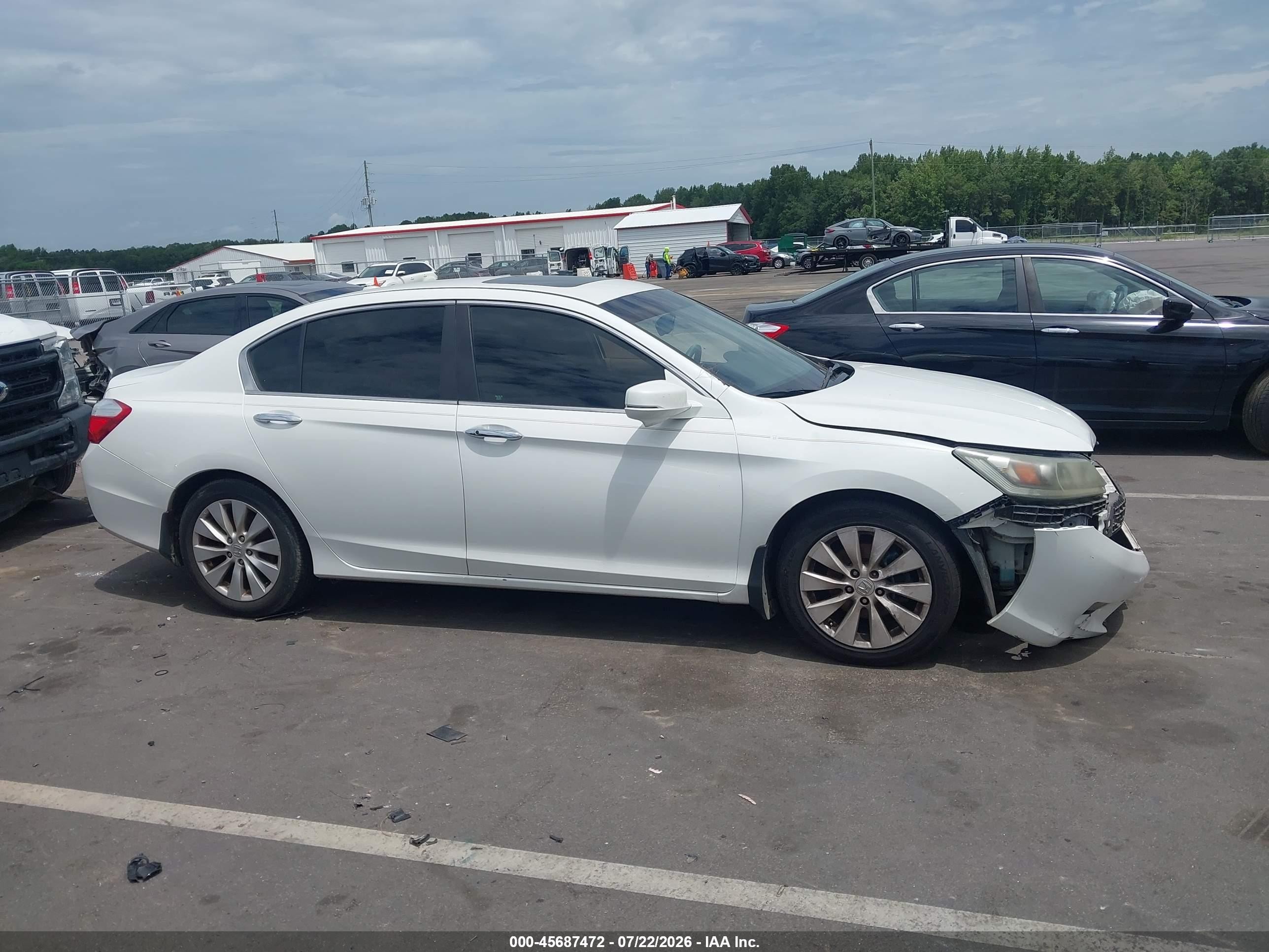 2014 Honda Accord Ex-l White vin: 1HGCR2F81EA208175