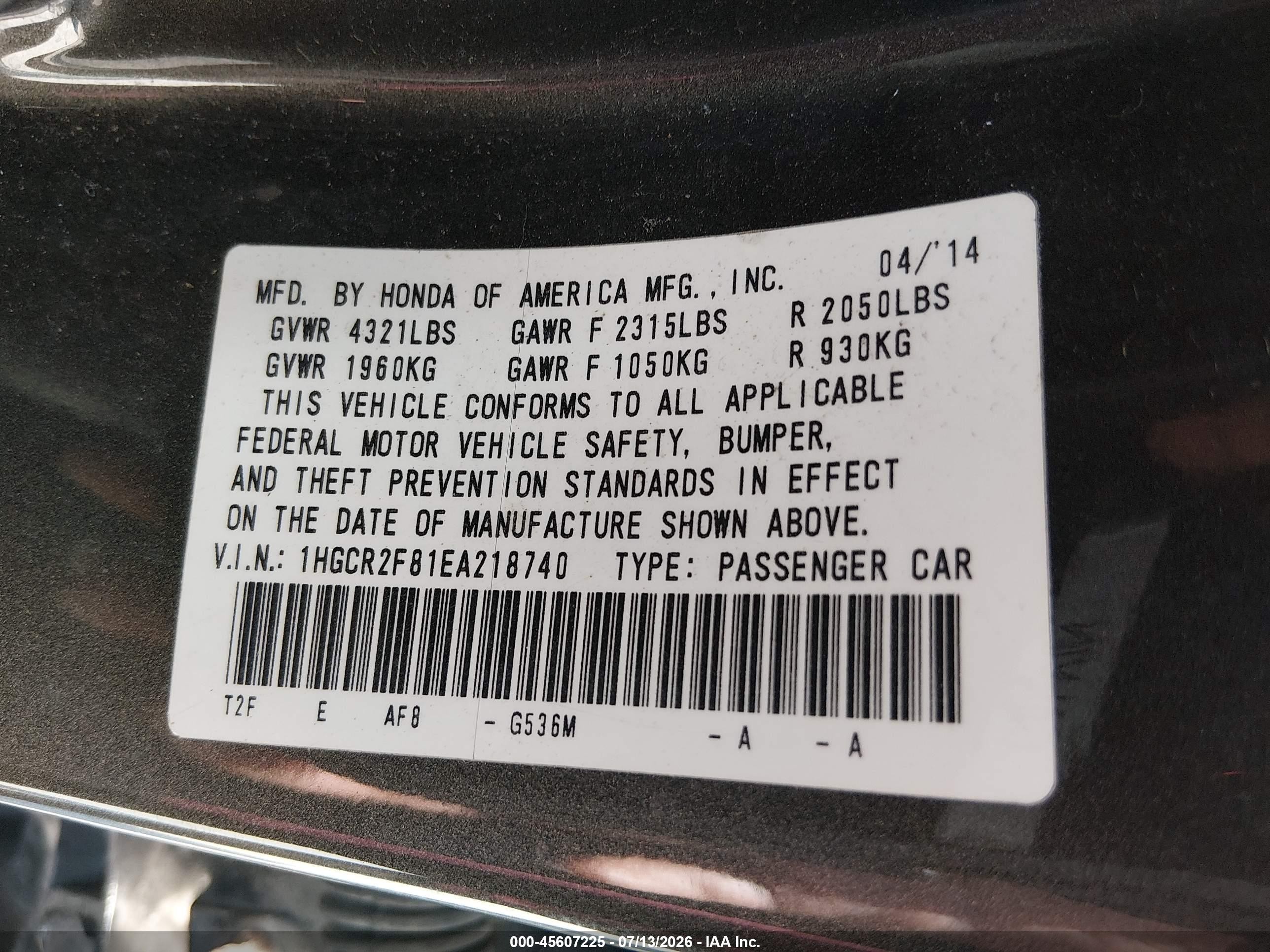 2014 Honda Accord Ex-l Silver vin: 1HGCR2F81EA218740