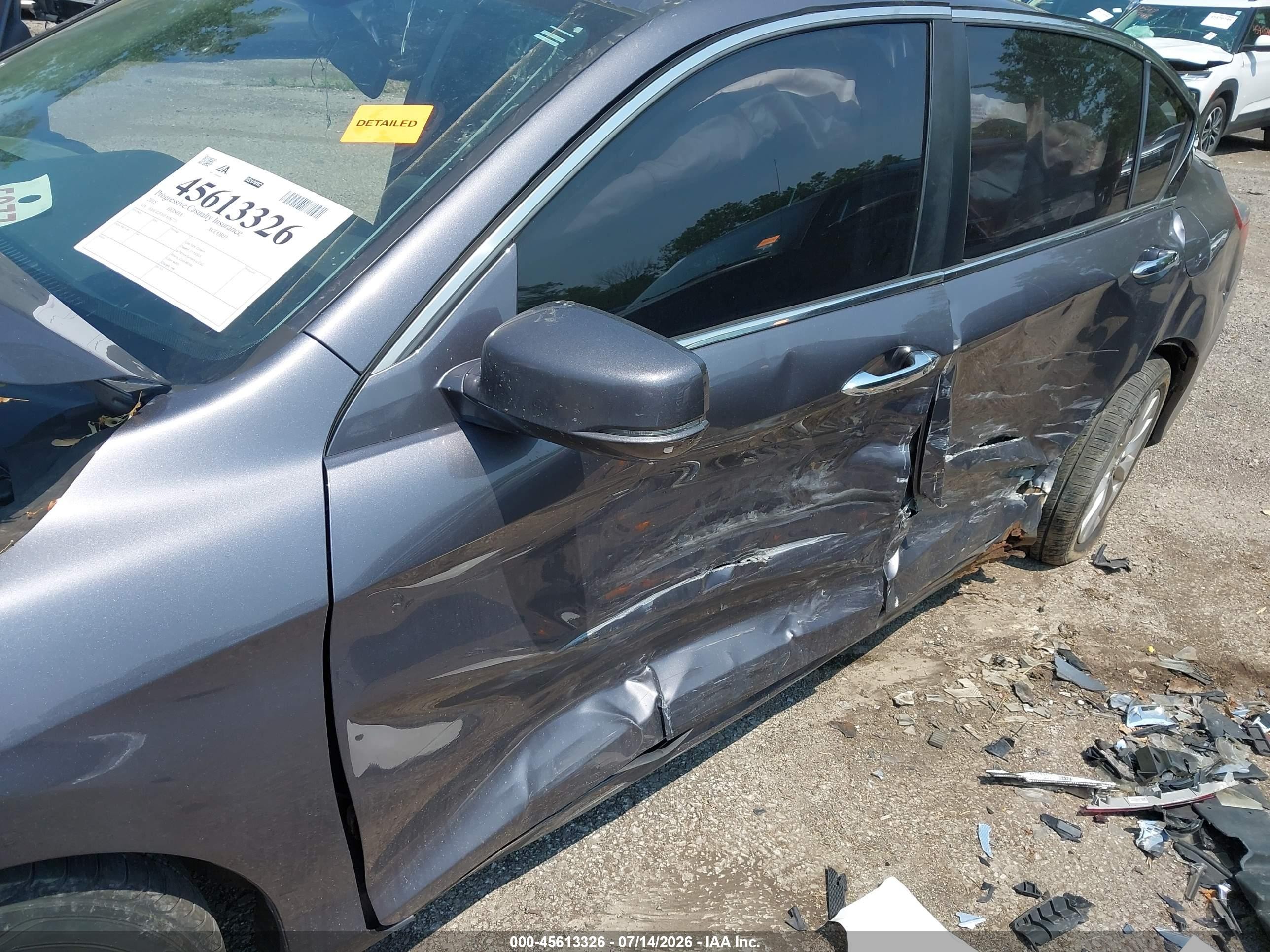 2015 Honda Accord Ex-l Gray vin: 1HGCR2F81FA183733