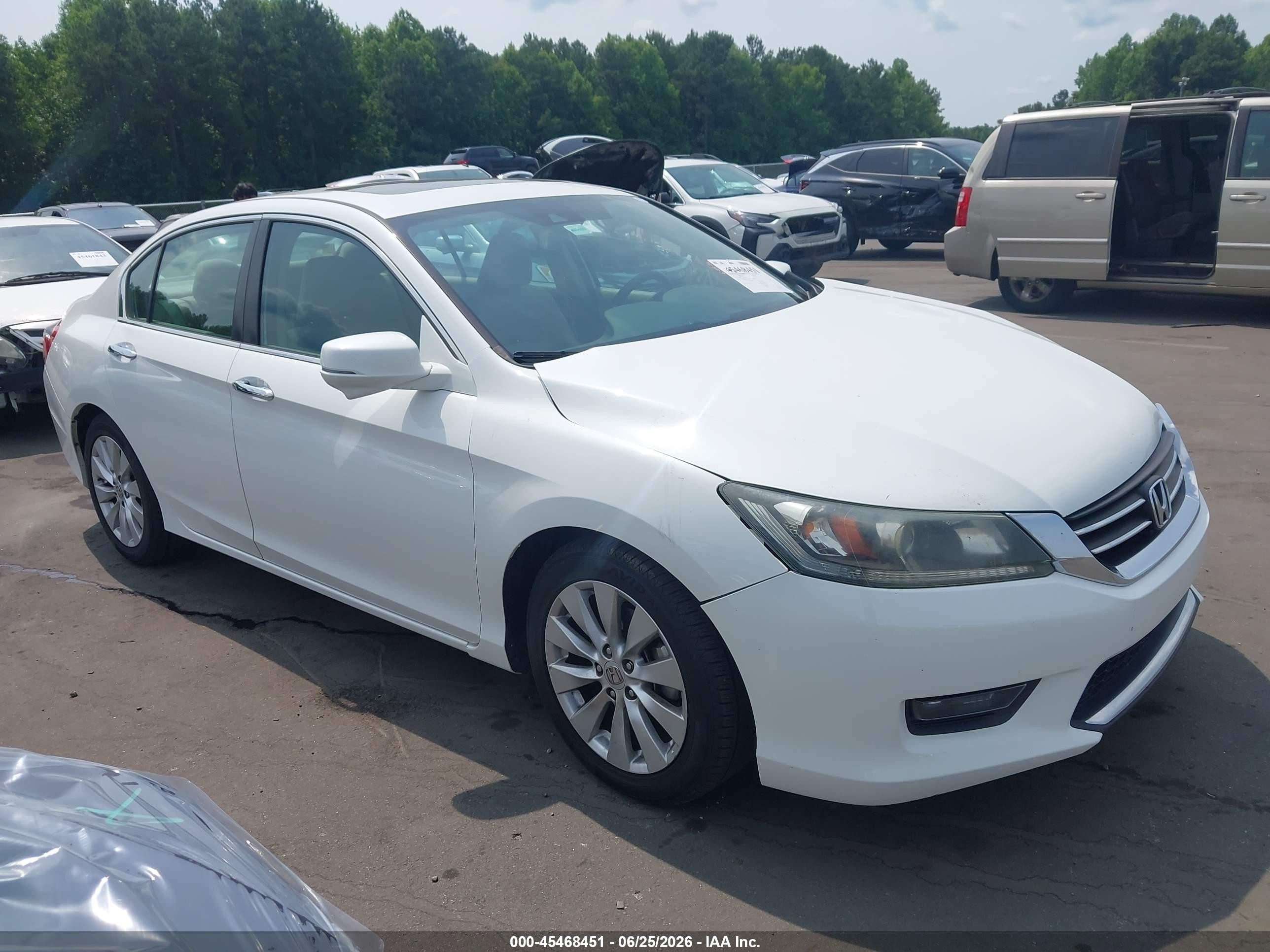2015 Honda Accord Ex-l White vin: 1HGCR2F81FA247530
