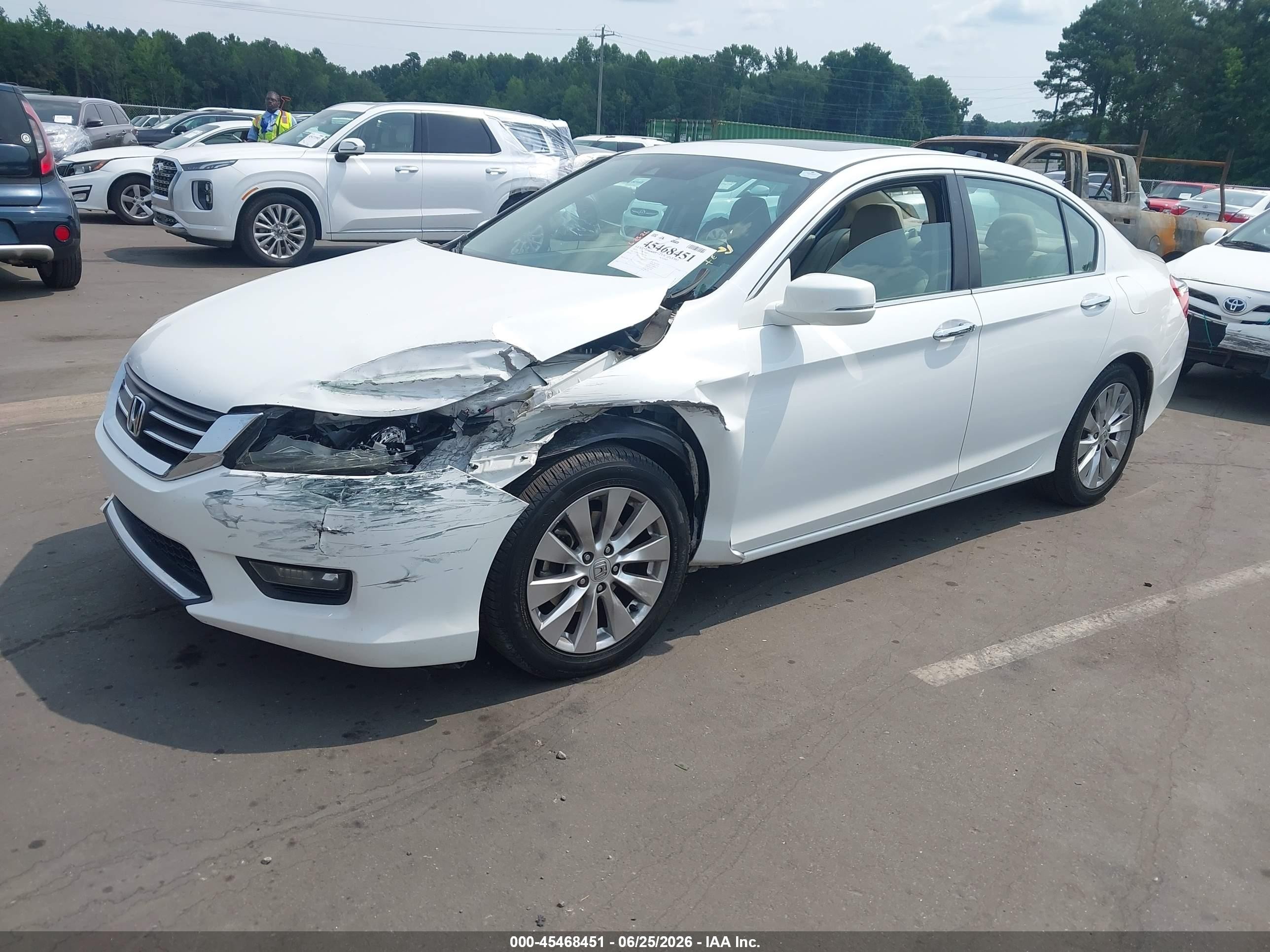 2015 Honda Accord Ex-l White vin: 1HGCR2F81FA247530