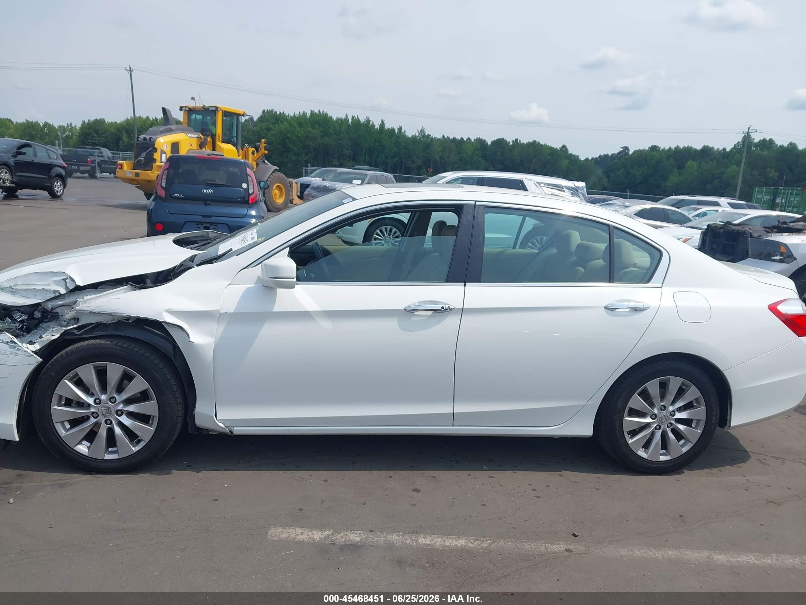 2015 Honda Accord Ex-l White vin: 1HGCR2F81FA247530