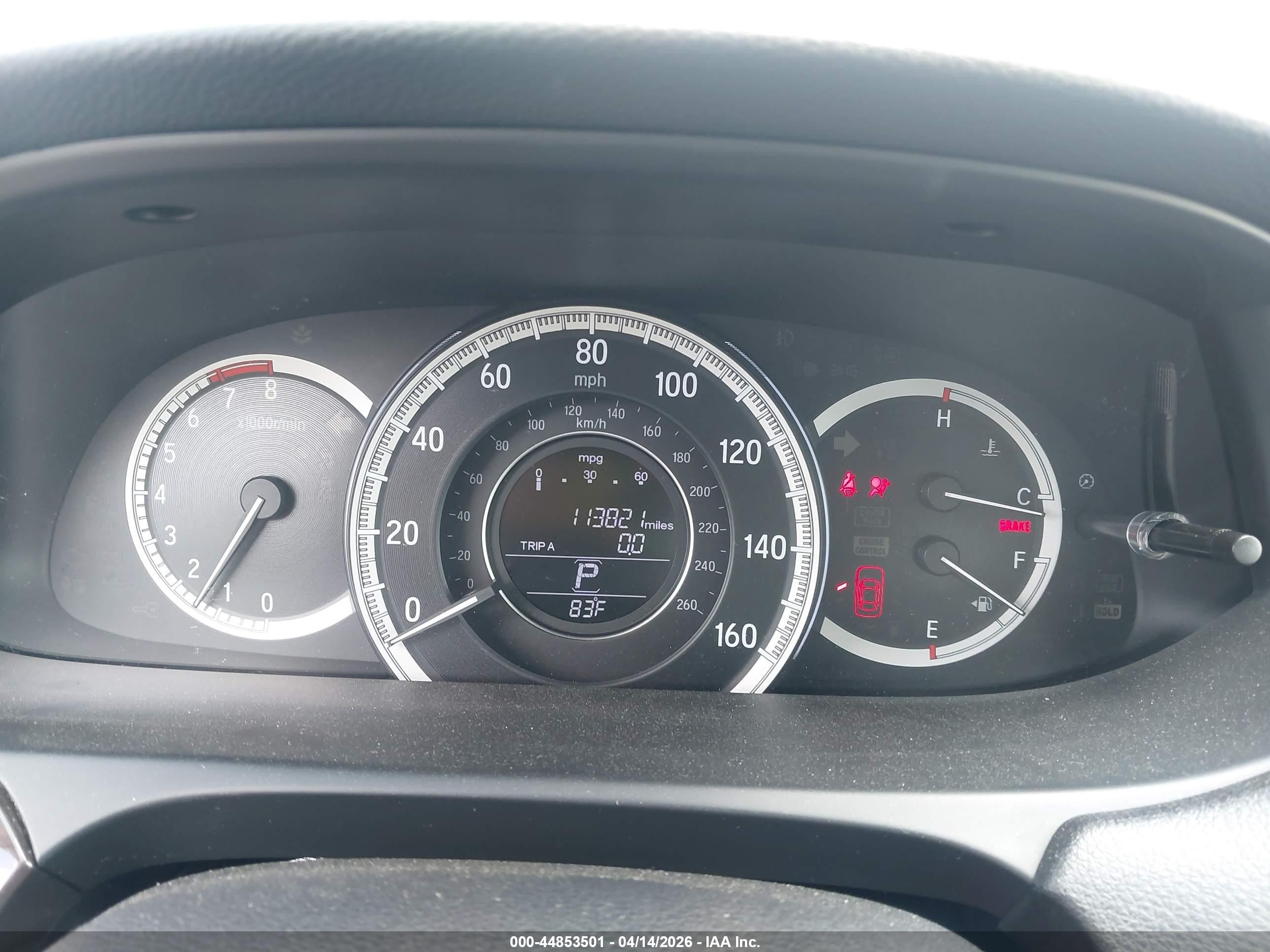 2016 Honda Accord Ex-l Серый vin: 1HGCR2F81GA236884