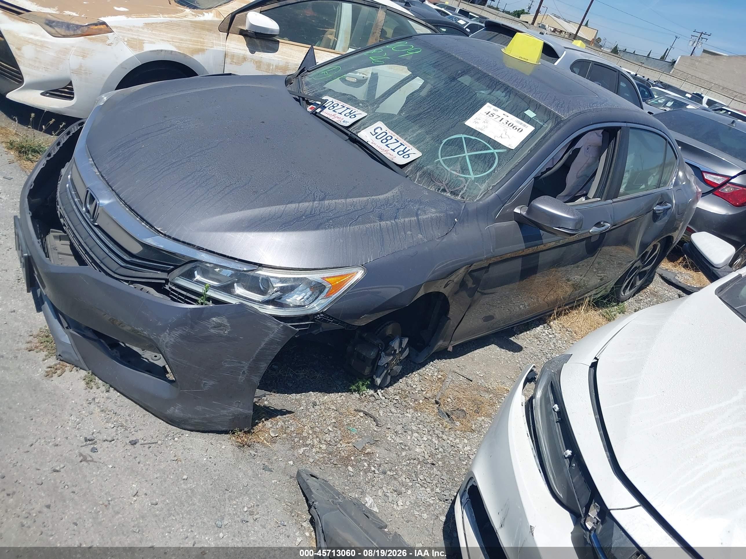 2017 Honda Accord Ex-l Gray vin: 1HGCR2F81HA100630