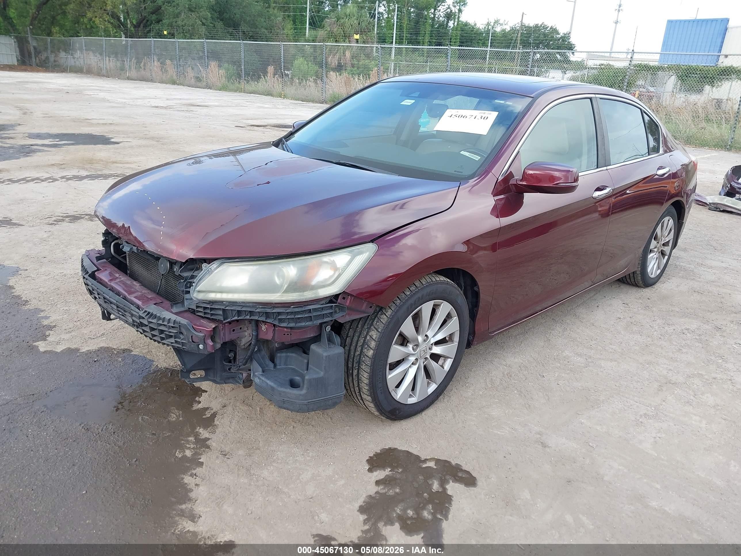 2013 Honda Accord Ex-l Red vin: 1HGCR2F82DA018979