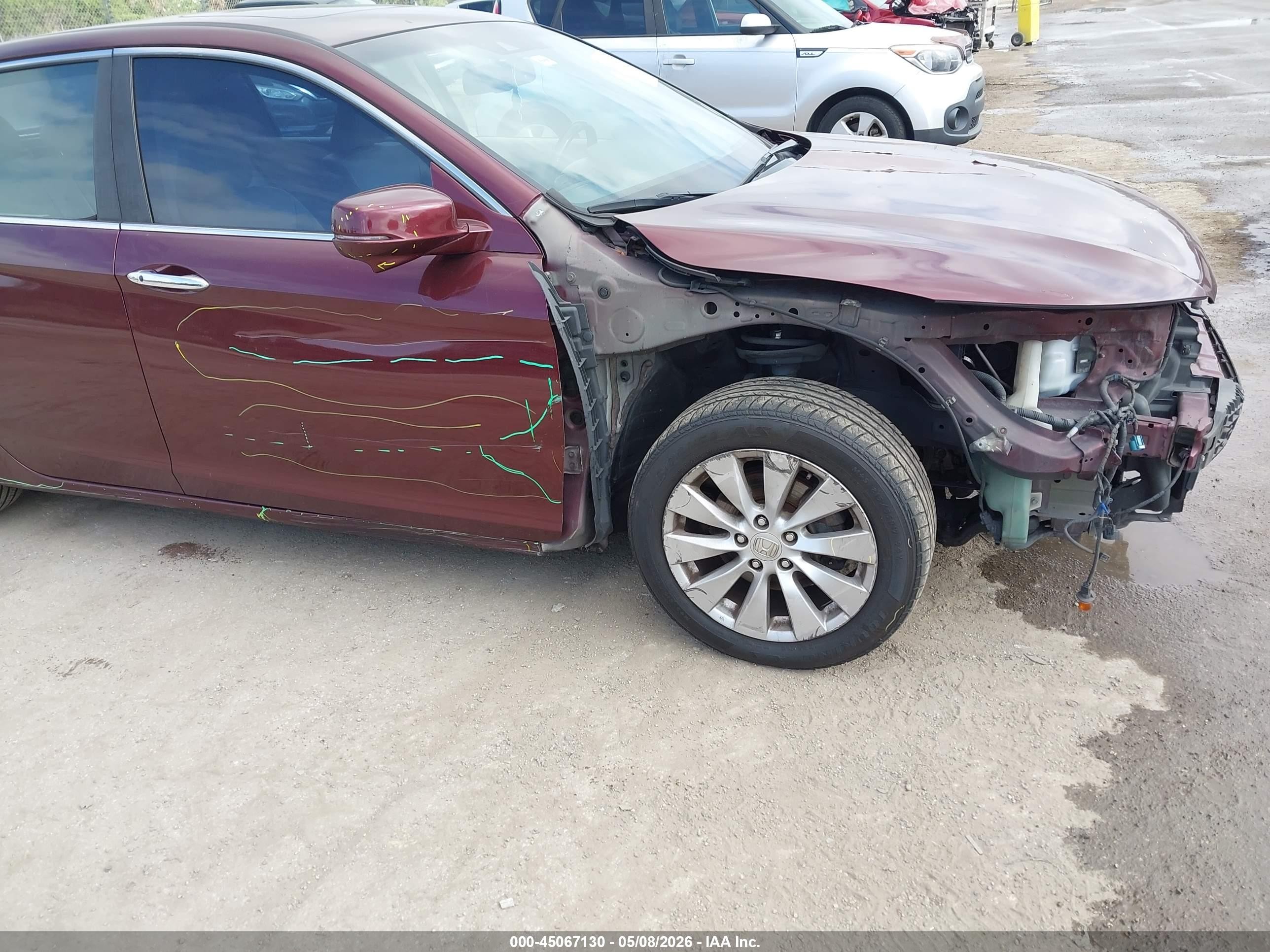 2013 Honda Accord Ex-l Red vin: 1HGCR2F82DA018979
