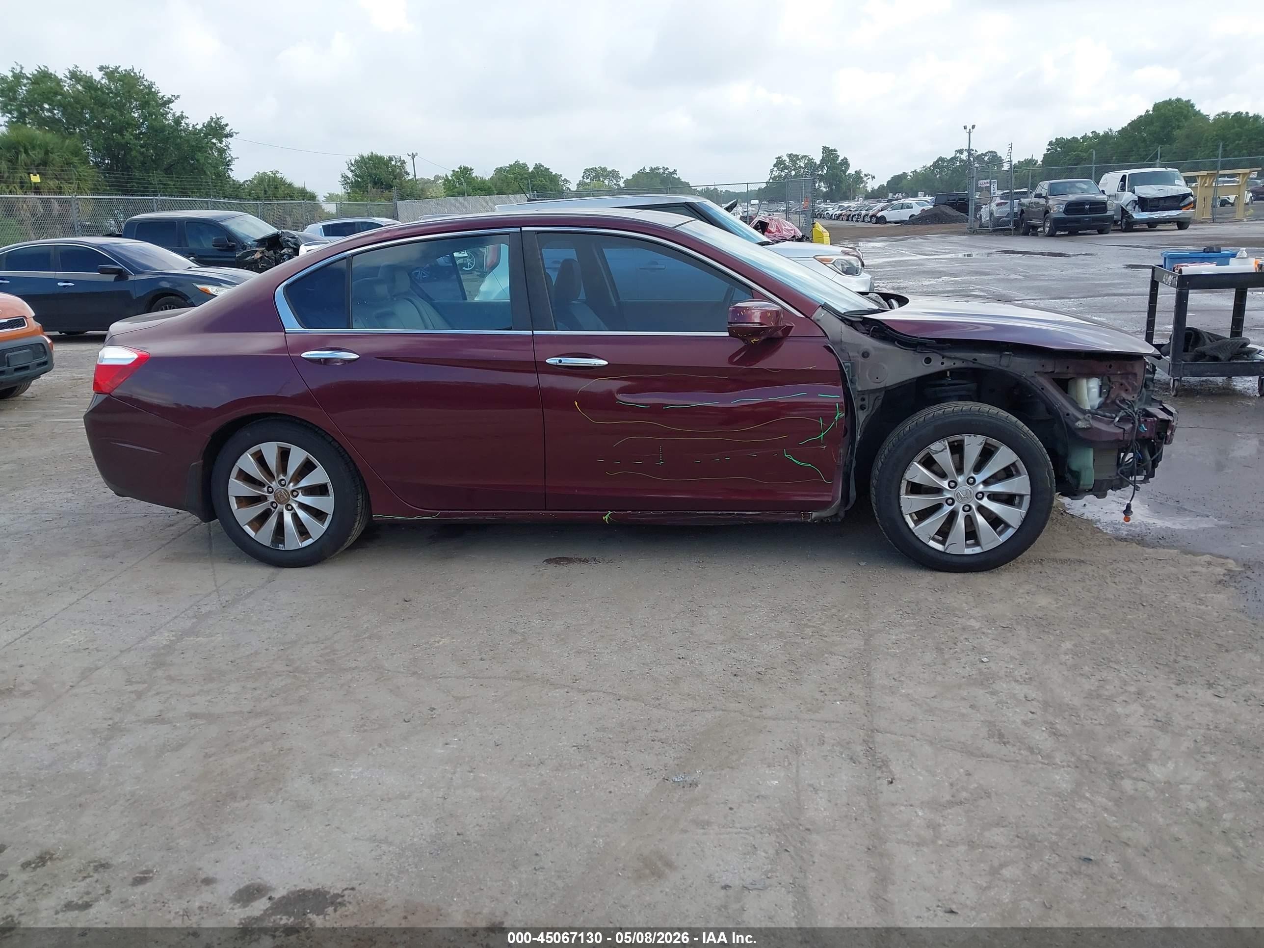 2013 Honda Accord Ex-l Red vin: 1HGCR2F82DA018979