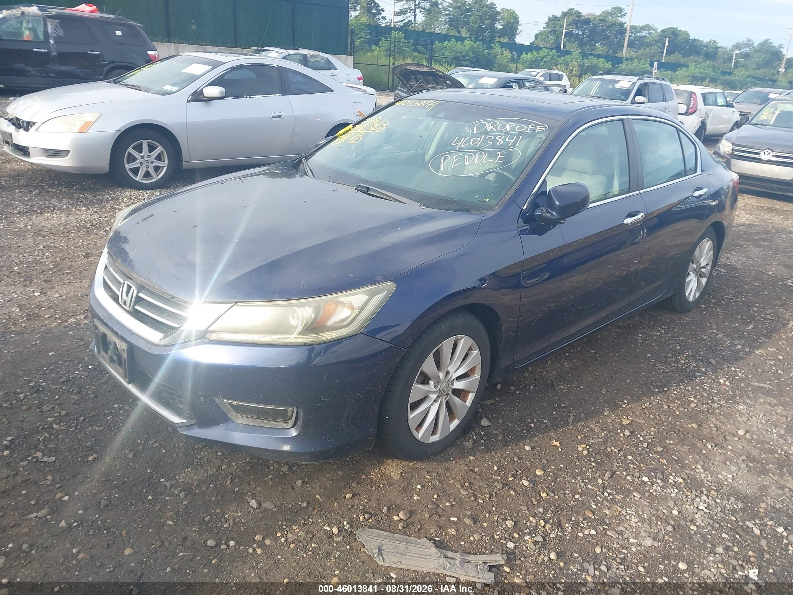 2013 Honda Accord Ex-l Blue vin: 1HGCR2F82DA045518