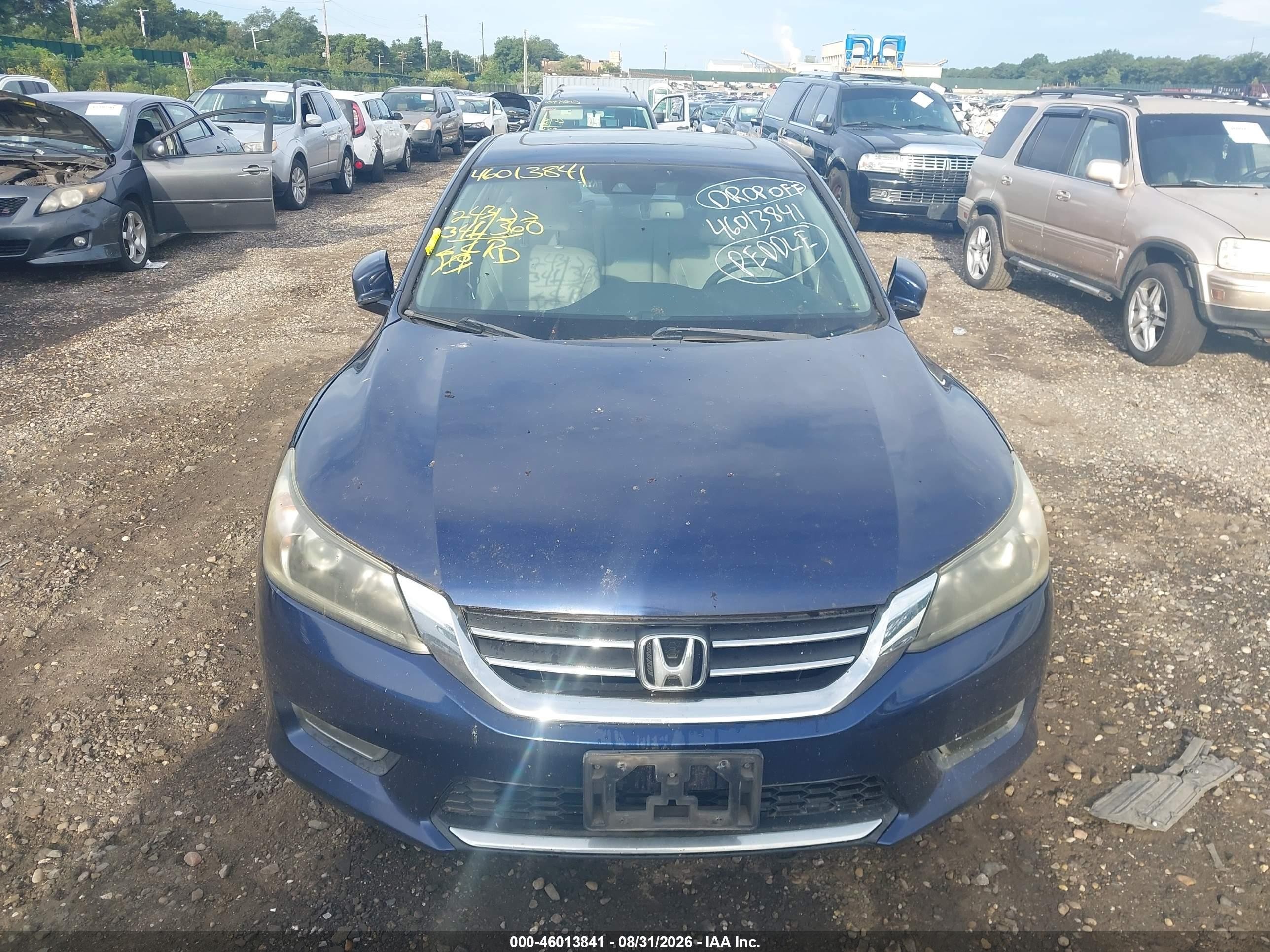 2013 Honda Accord Ex-l Blue vin: 1HGCR2F82DA045518