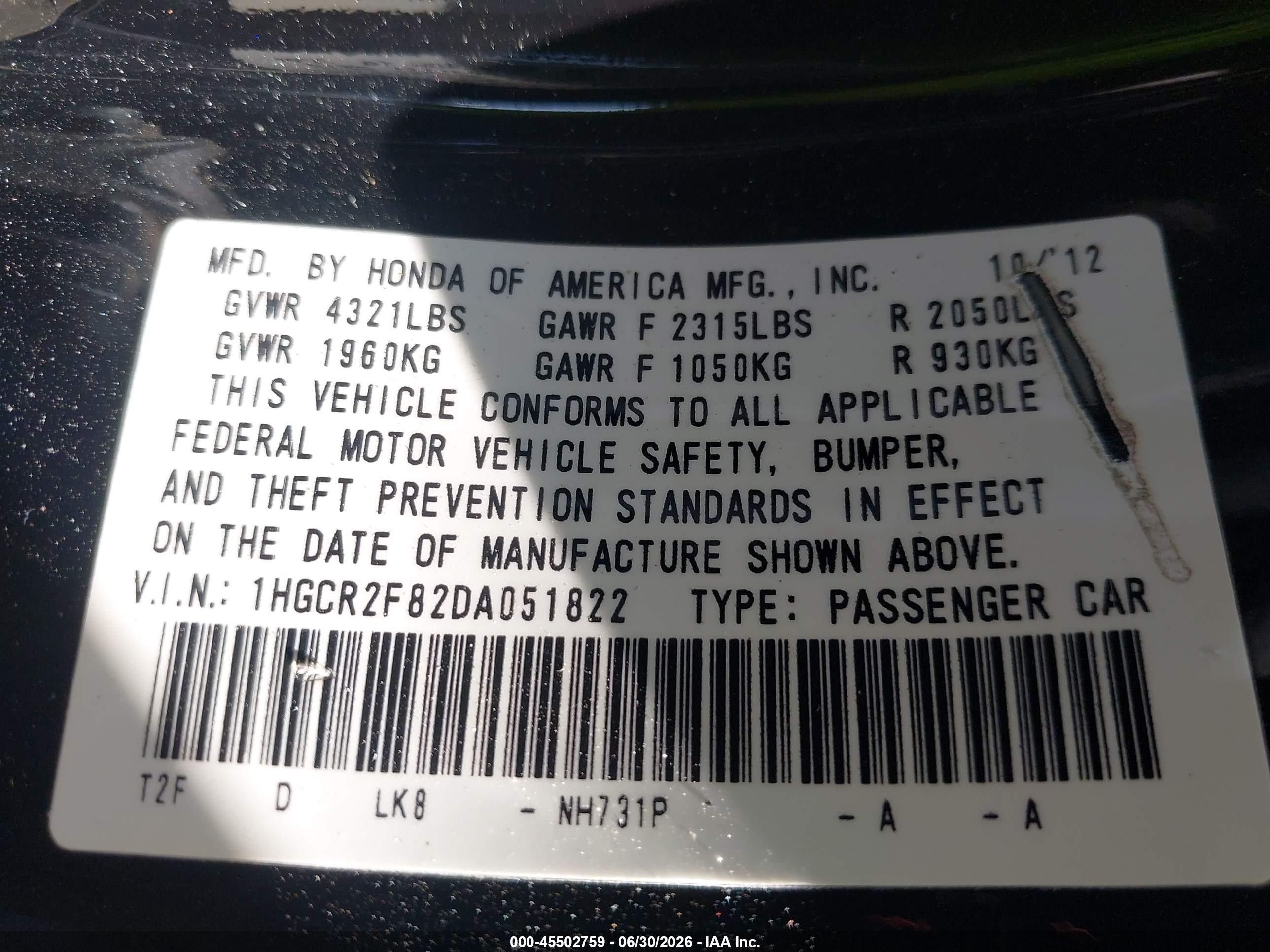 2013 Honda Accord Ex-l Black vin: 1HGCR2F82DA051822