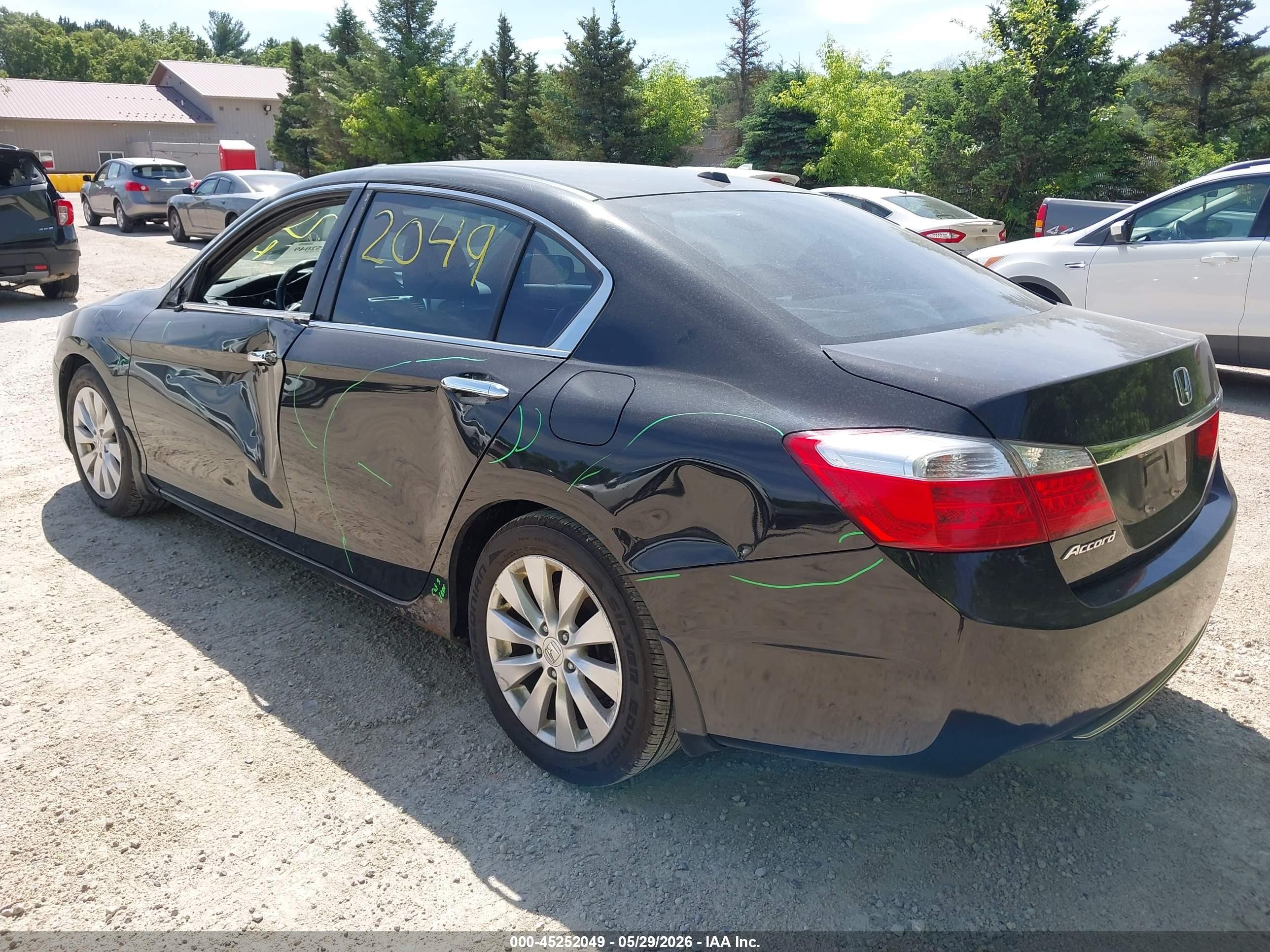 2013 Honda Accord Ex-l Black vin: 1HGCR2F82DA066496