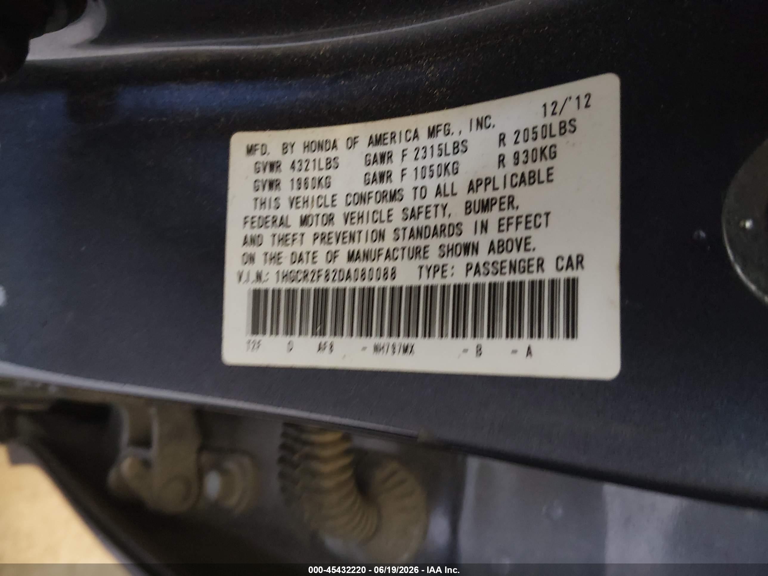 2013 Honda Accord Ex-l Gray vin: 1HGCR2F82DA080088