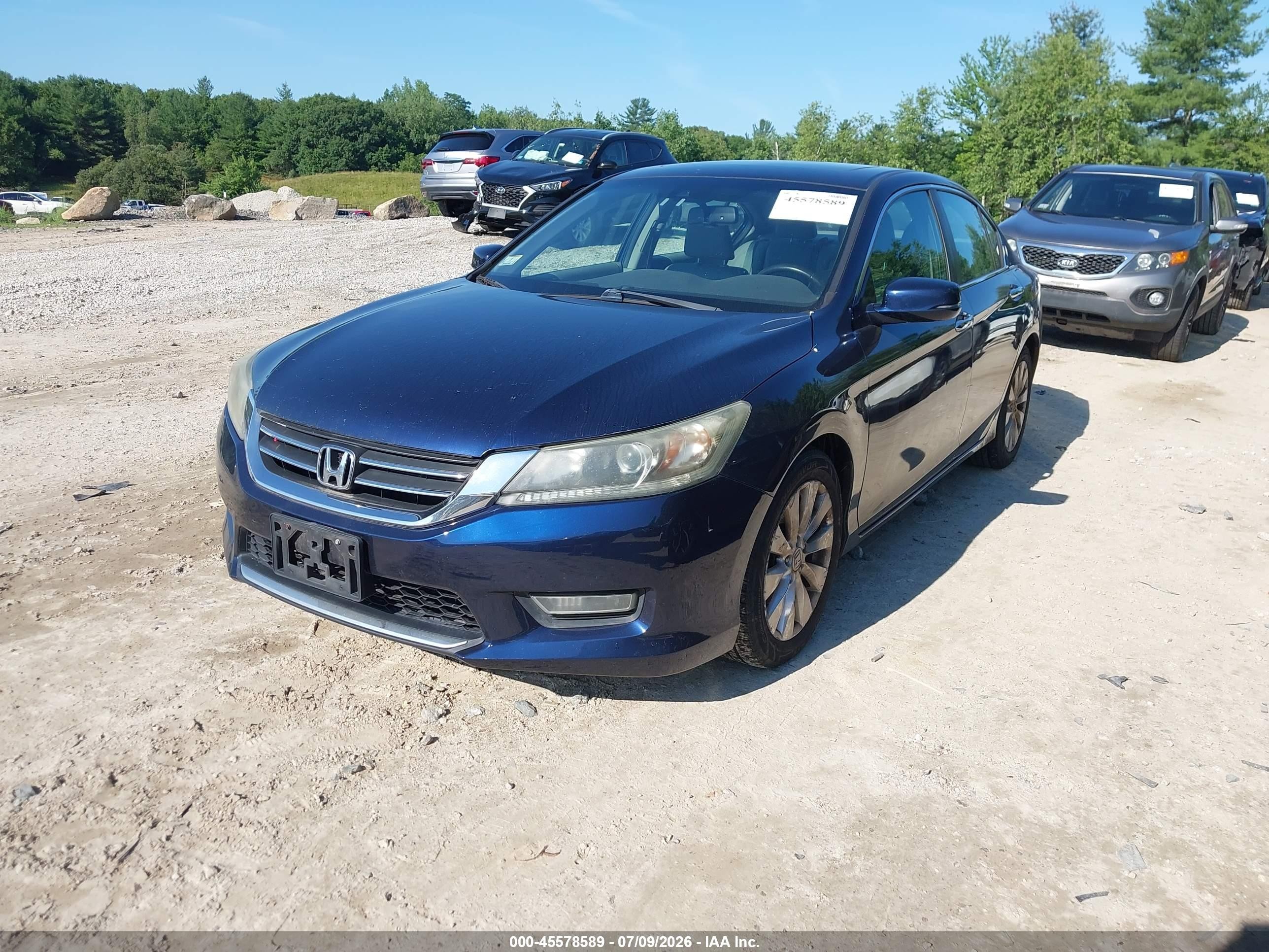 2013 Honda Accord Ex-l Blue vin: 1HGCR2F82DA096128
