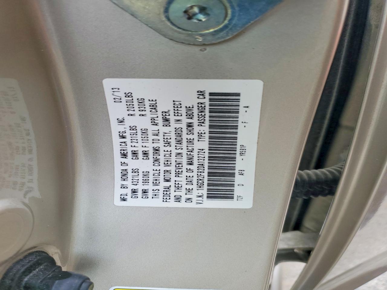 2013 Honda Accord Exl Cream vin: 1HGCR2F82DA132724