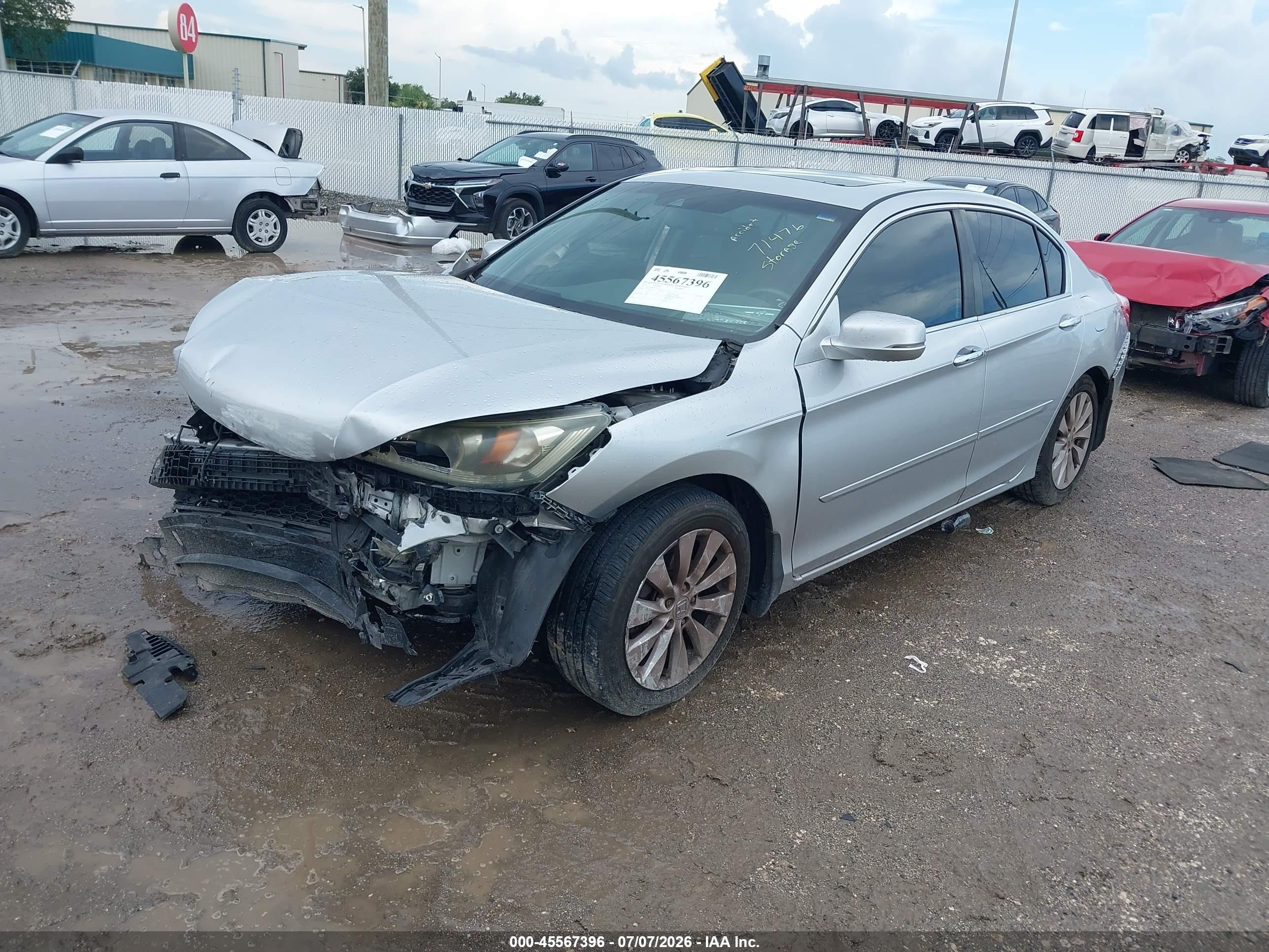 2013 Honda Accord Ex-l Silver vin: 1HGCR2F82DA136577