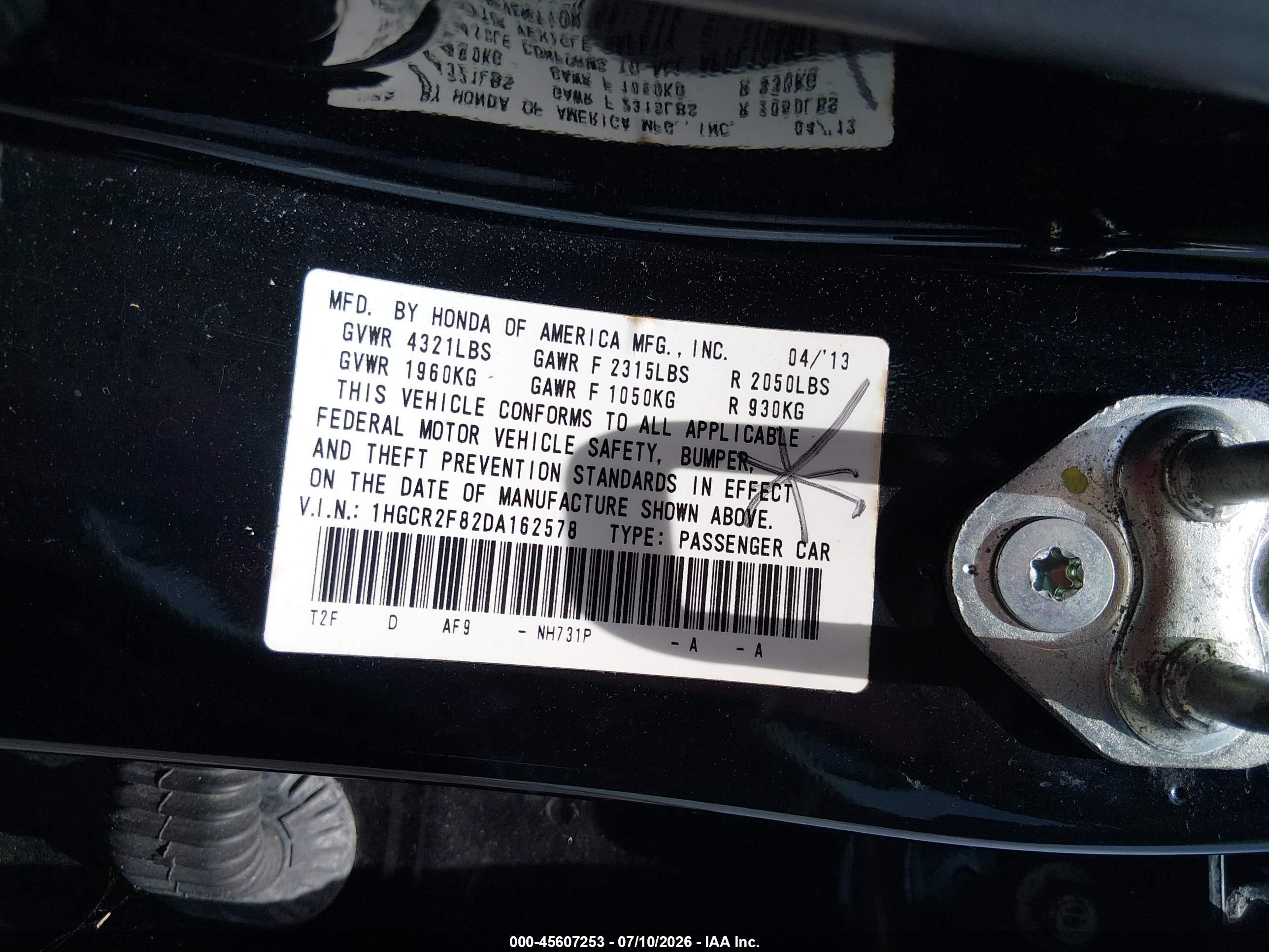 2013 Honda Accord Ex-l Black vin: 1HGCR2F82DA162578