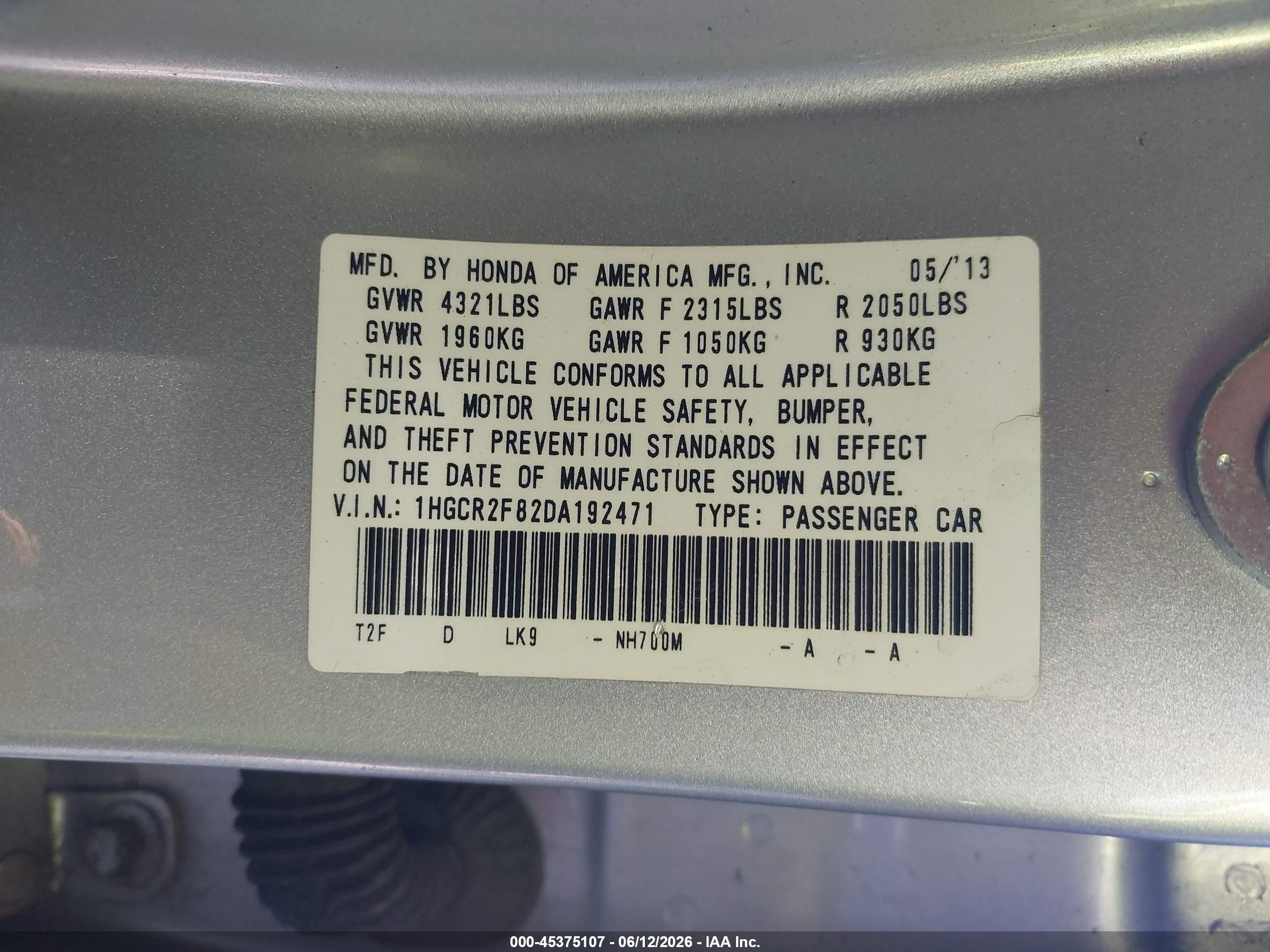2013 Honda Accord Ex-l Silver vin: 1HGCR2F82DA192471