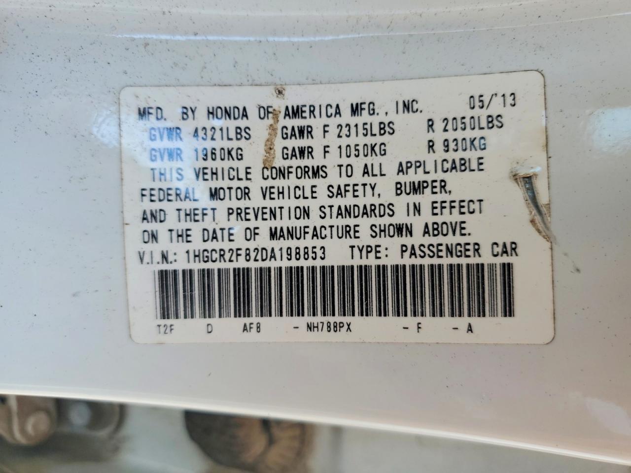 2013 Honda Accord Exl White vin: 1HGCR2F82DA198853