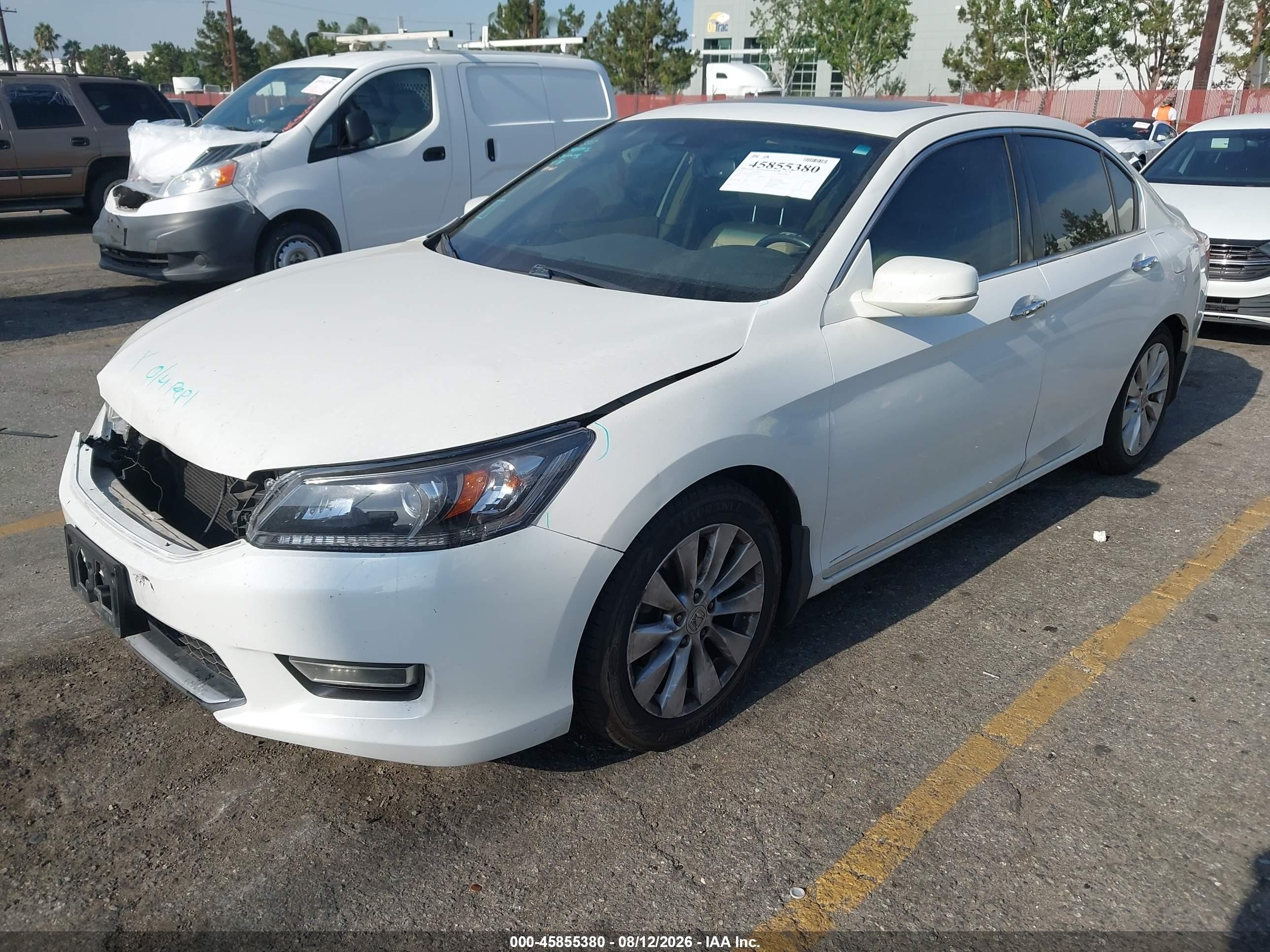 2013 Honda Accord Ex-l White vin: 1HGCR2F82DA242317