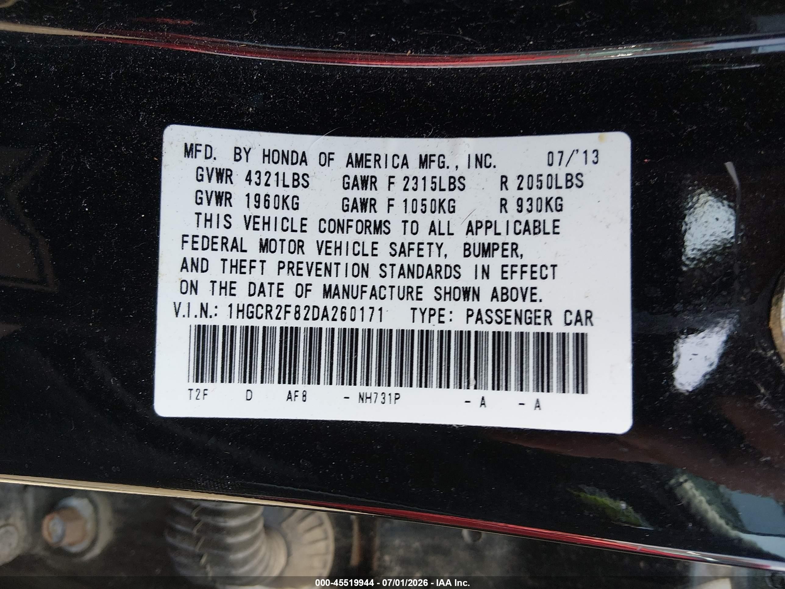 2013 Honda Accord Ex-l Black vin: 1HGCR2F82DA260171