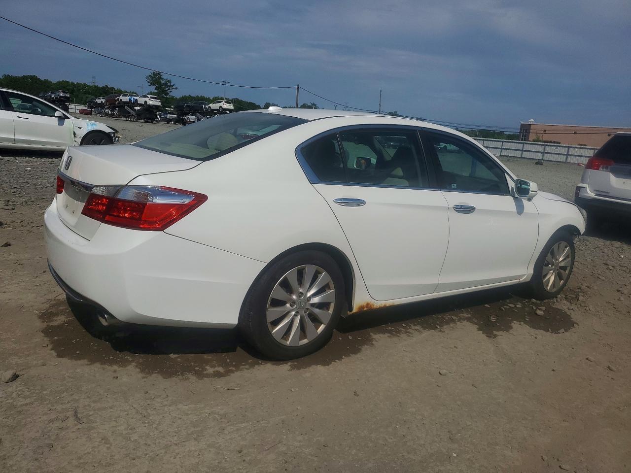 2014 Honda Accord Exl White vin: 1HGCR2F82EA024136