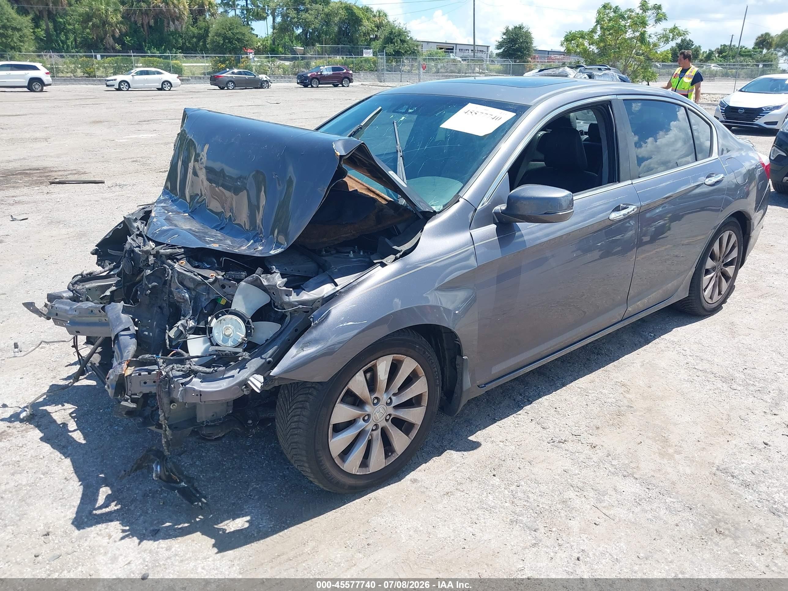2014 Honda Accord Ex-l Серый vin: 1HGCR2F82EA026405