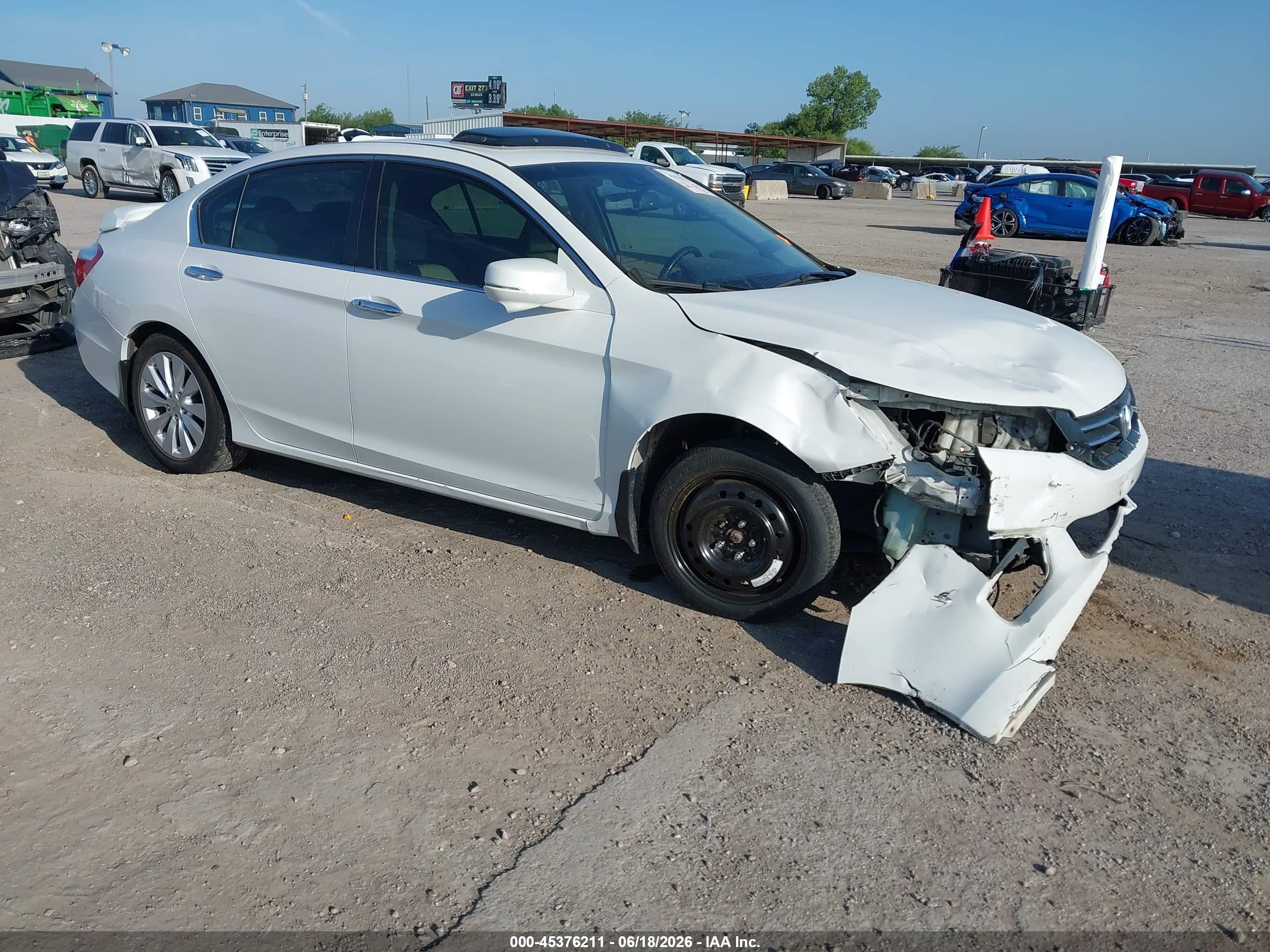 2014 Honda Accord Ex-l White vin: 1HGCR2F82EA071358