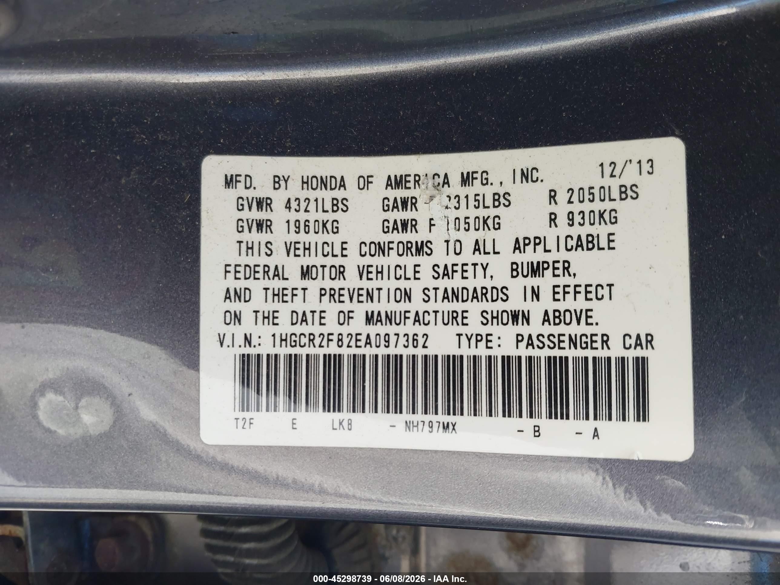 2014 Honda Accord Ex-l Gray vin: 1HGCR2F82EA097362