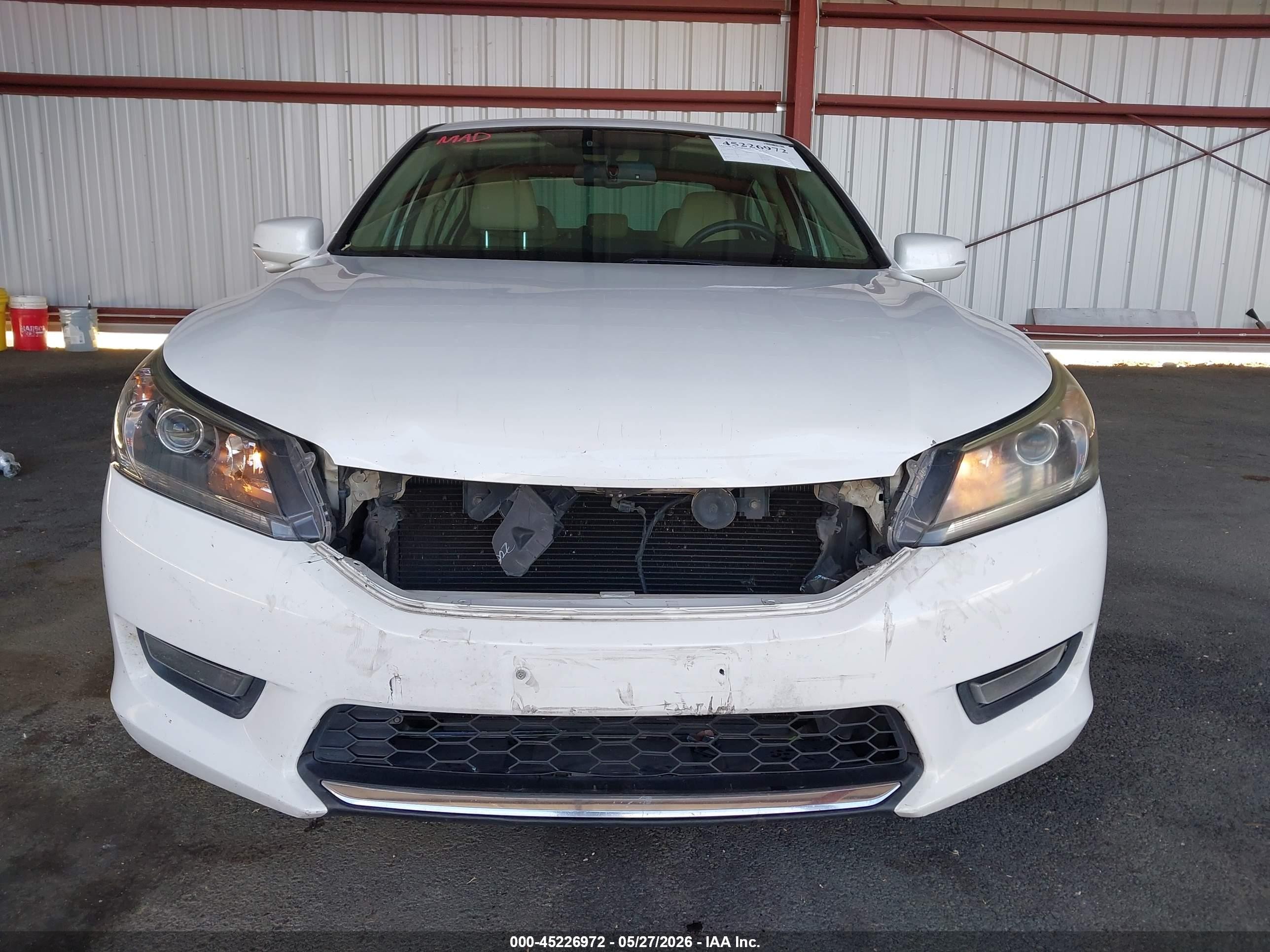 2014 Honda Accord Ex-l White vin: 1HGCR2F82EA116394