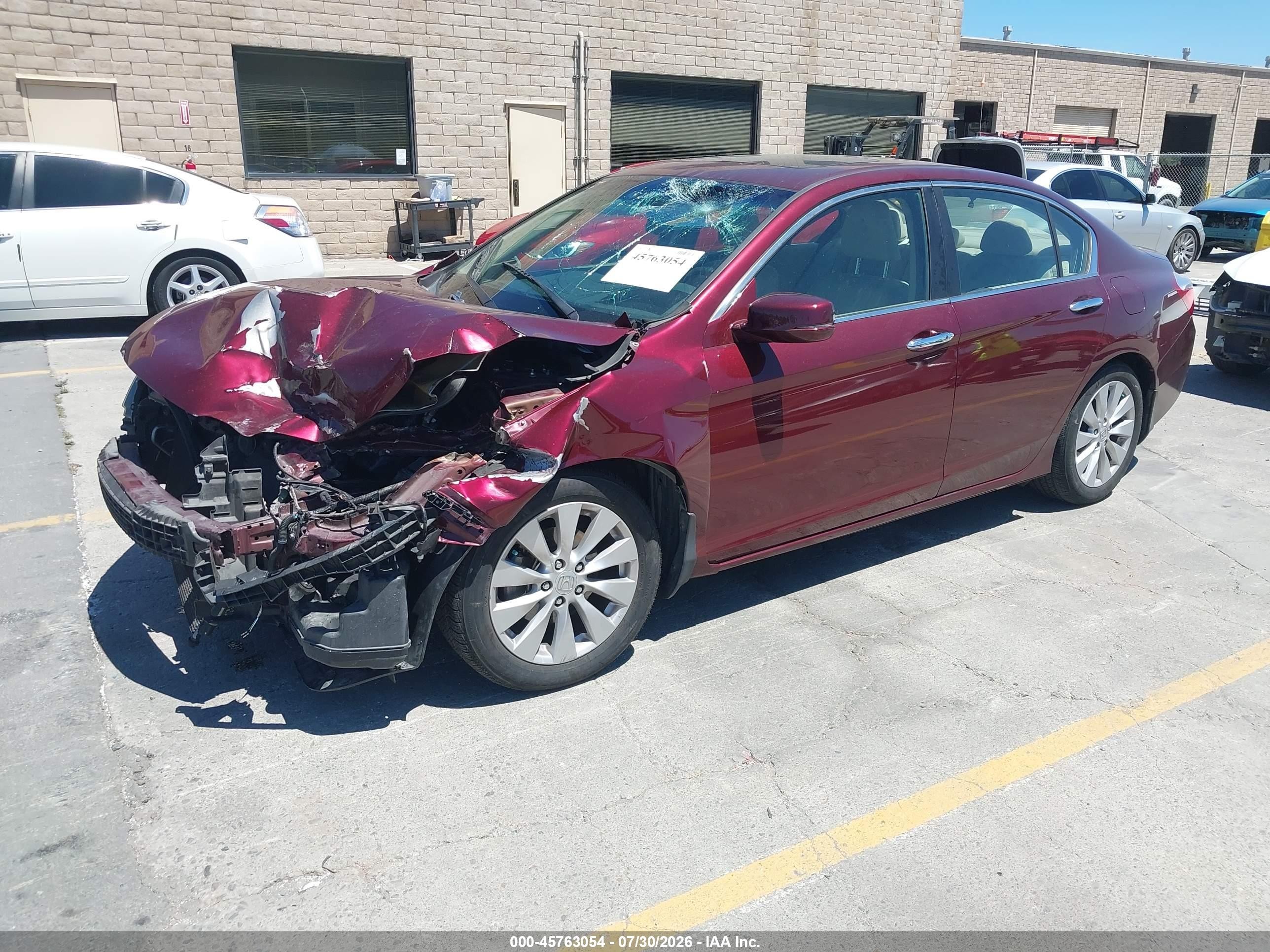 2014 Honda Accord Ex-l Burgundy vin: 1HGCR2F82EA165367