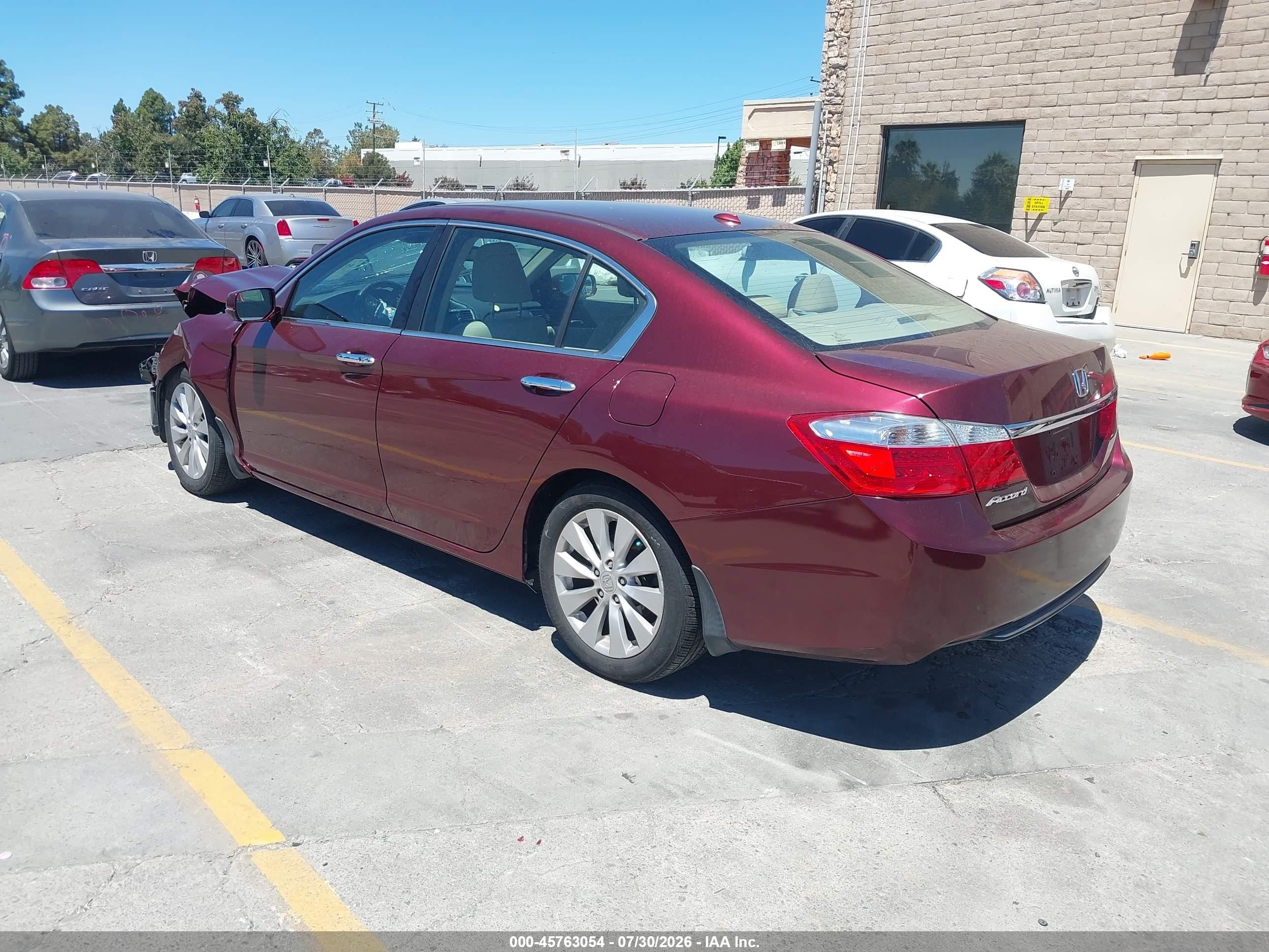 2014 Honda Accord Ex-l Burgundy vin: 1HGCR2F82EA165367
