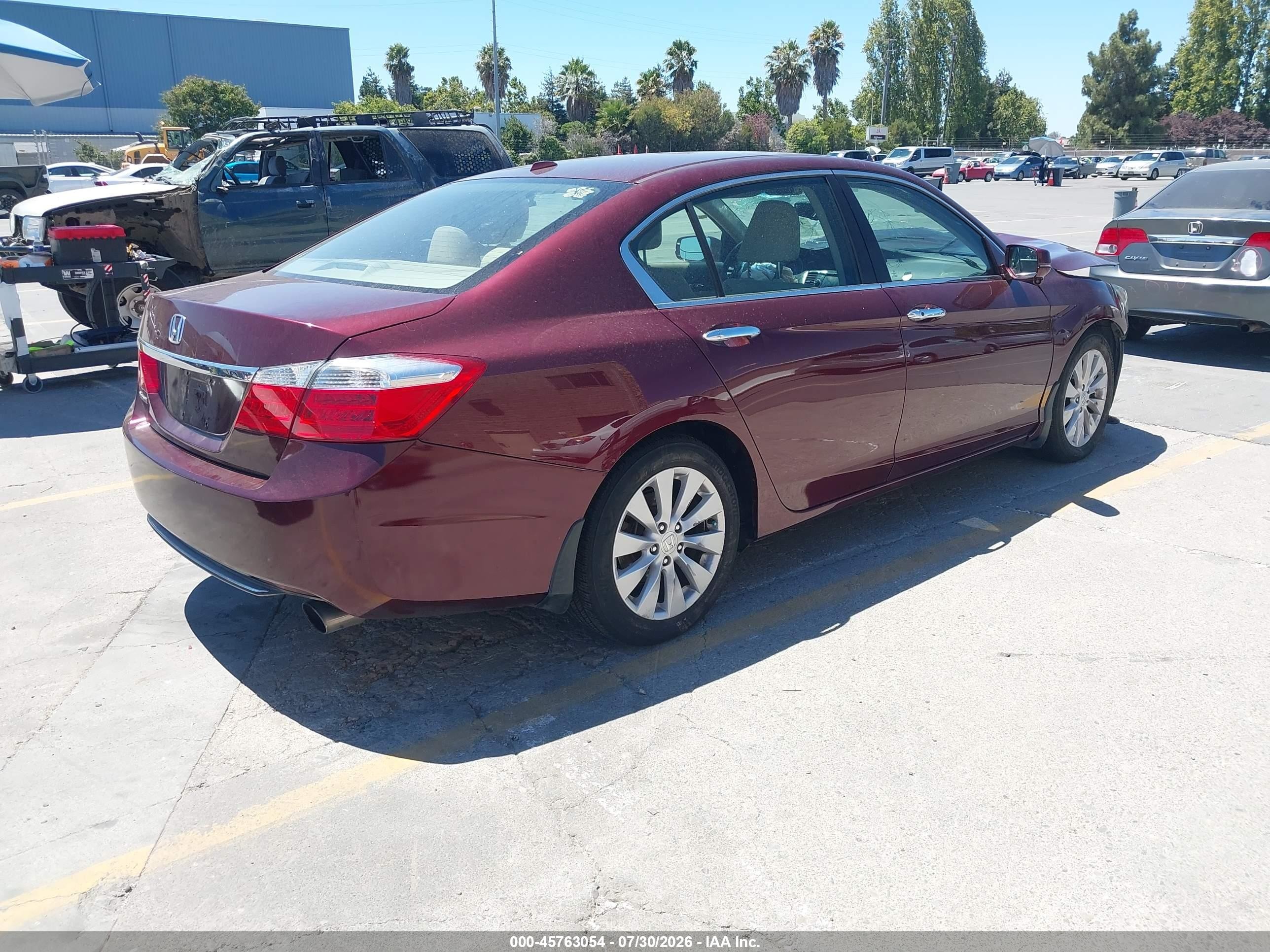 2014 Honda Accord Ex-l Burgundy vin: 1HGCR2F82EA165367