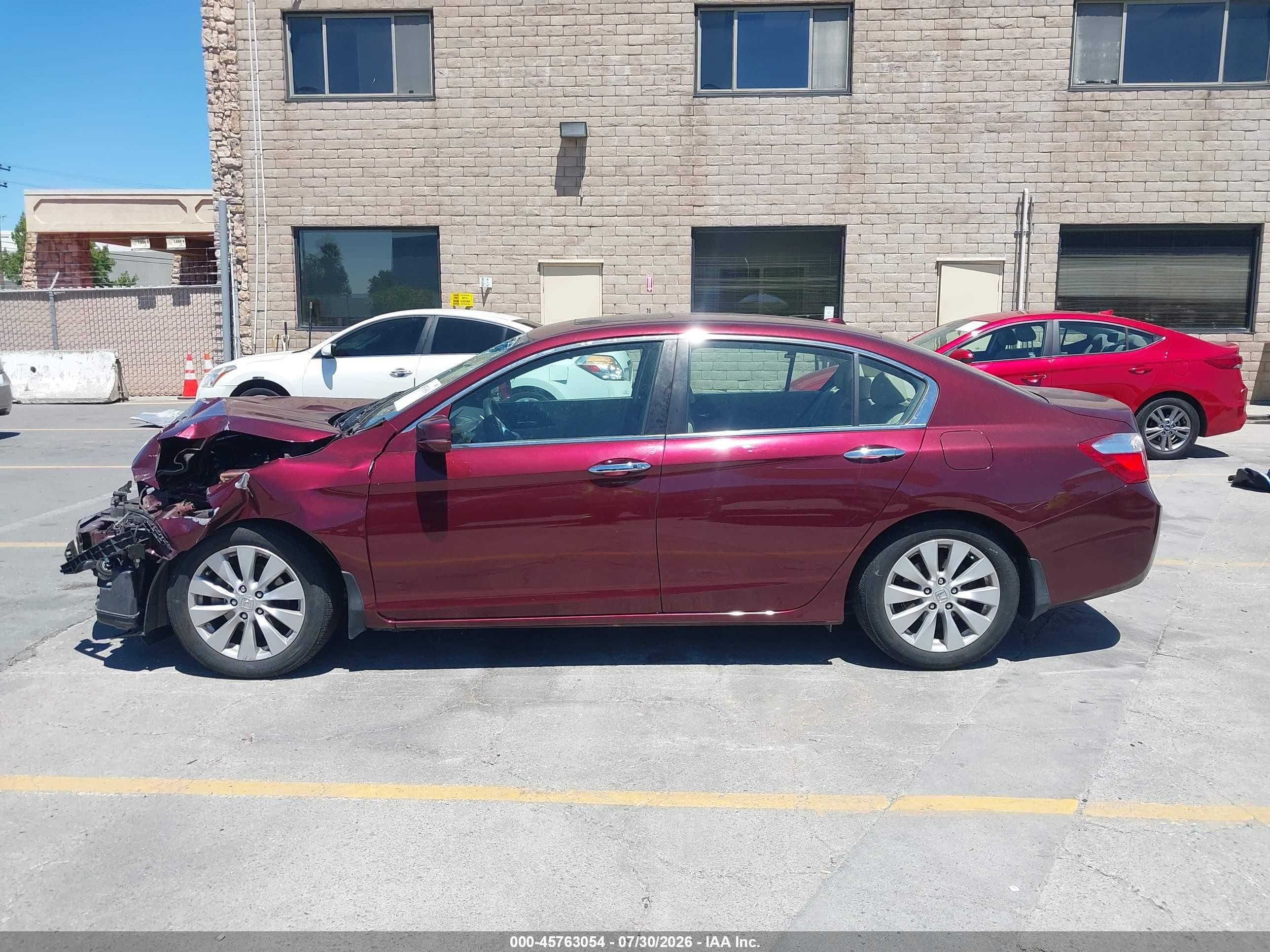 2014 Honda Accord Ex-l Burgundy vin: 1HGCR2F82EA165367
