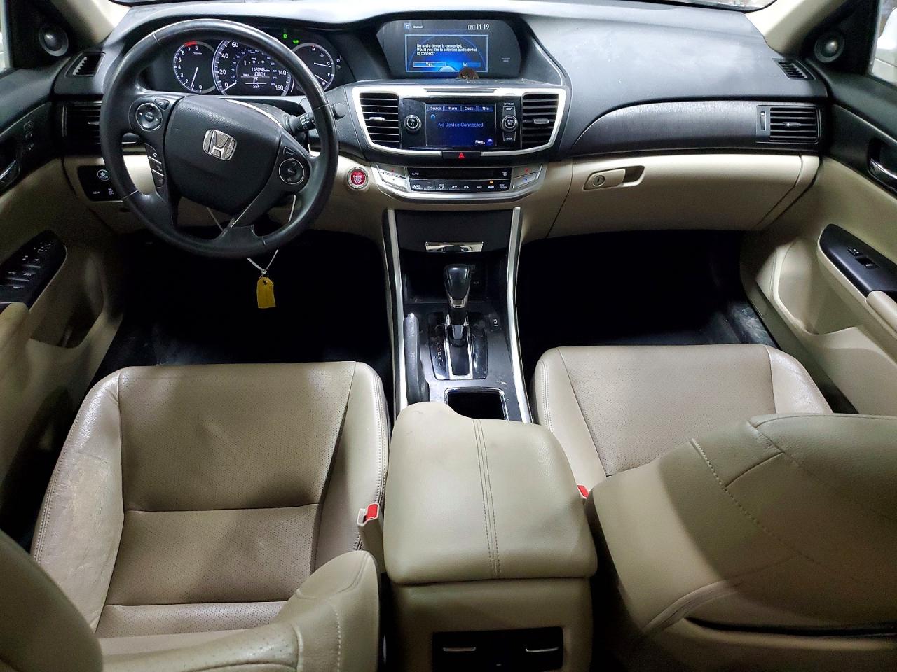 2015 Honda Accord Exl White vin: 1HGCR2F82FA043691